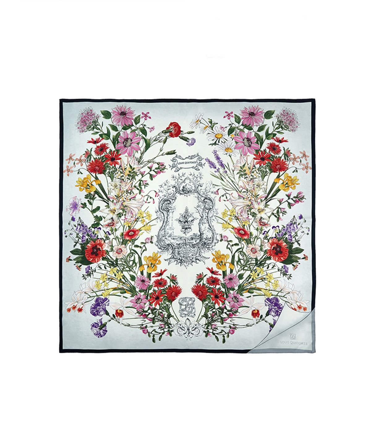 루이까또즈스카프(LOUIS QUATORZE SCARF) 로얄가든더블 실크 사각 스카프