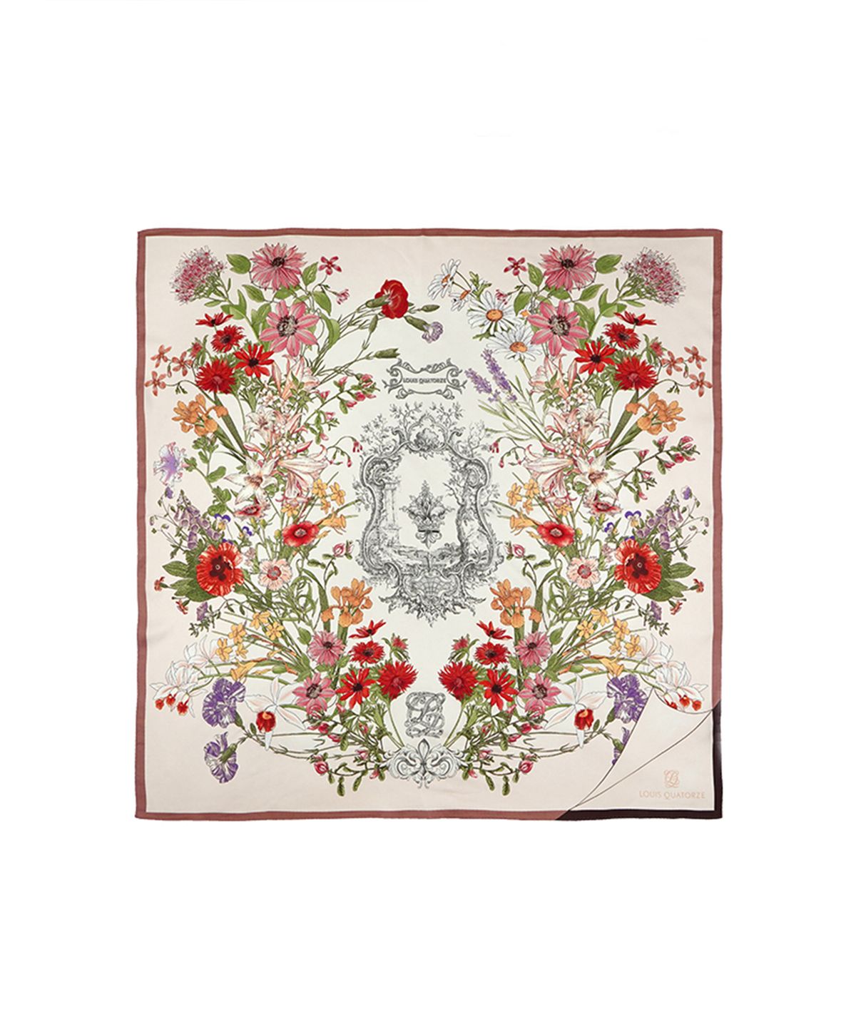 루이까또즈스카프(LOUIS QUATORZE SCARF) 로얄가든더블 실크 사각 스카프