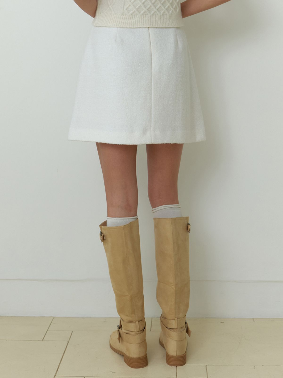 리엘(RE L) Oa wool mini skirt (ivory)