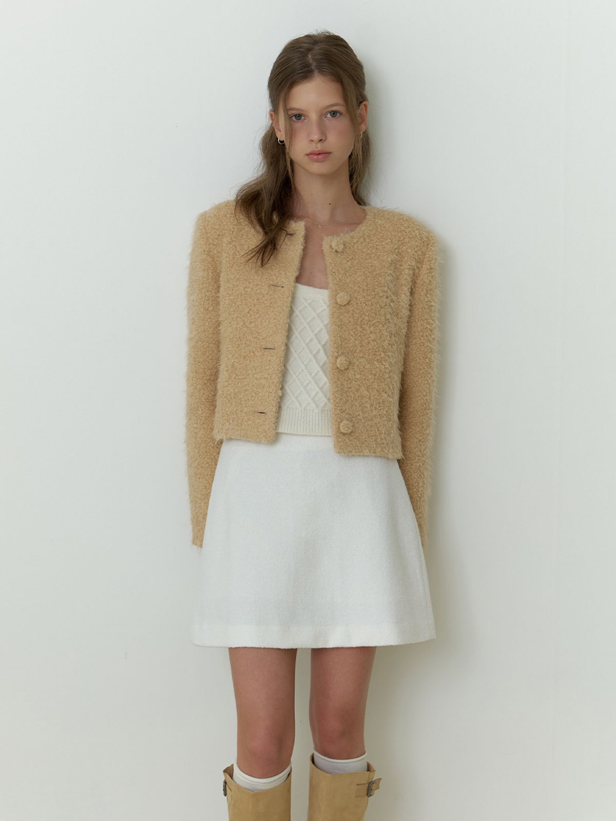 리엘(RE L) Oa wool mini skirt (ivory)
