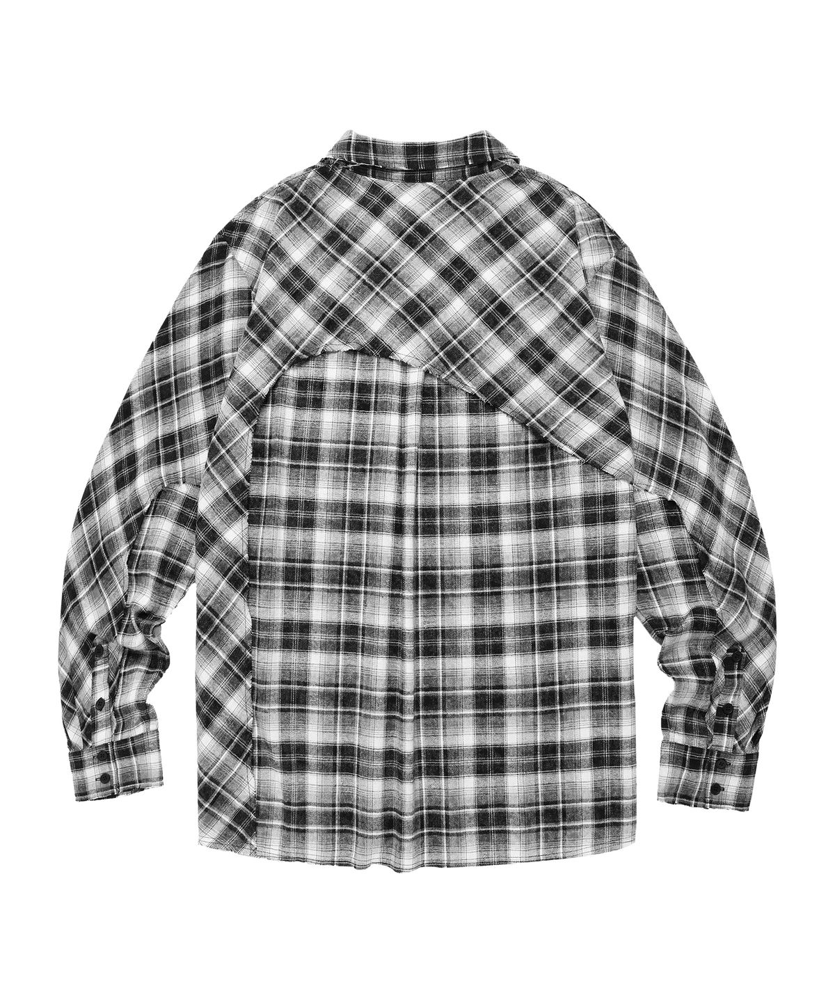 더바이닐하우스(THEVINYLHOUSE) BLEACHED CHECK SHIRTS BLACK