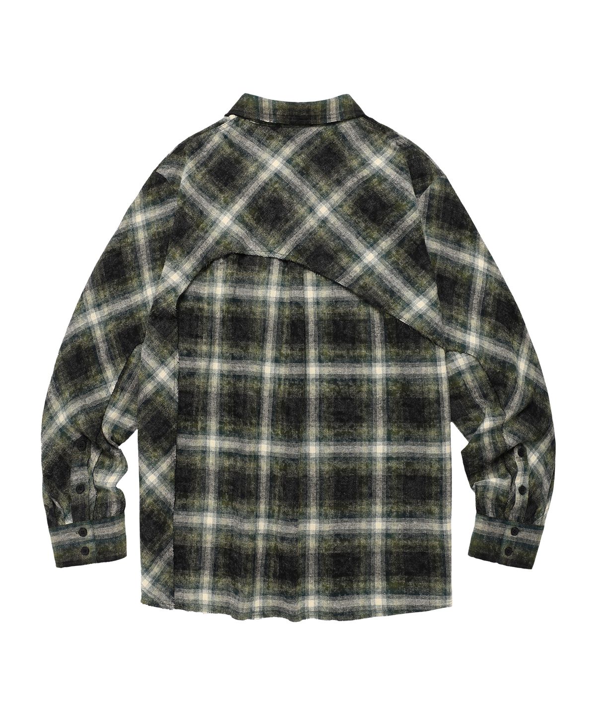 더바이닐하우스(THEVINYLHOUSE) BLEACHED CHECK SHIRTS GREEN