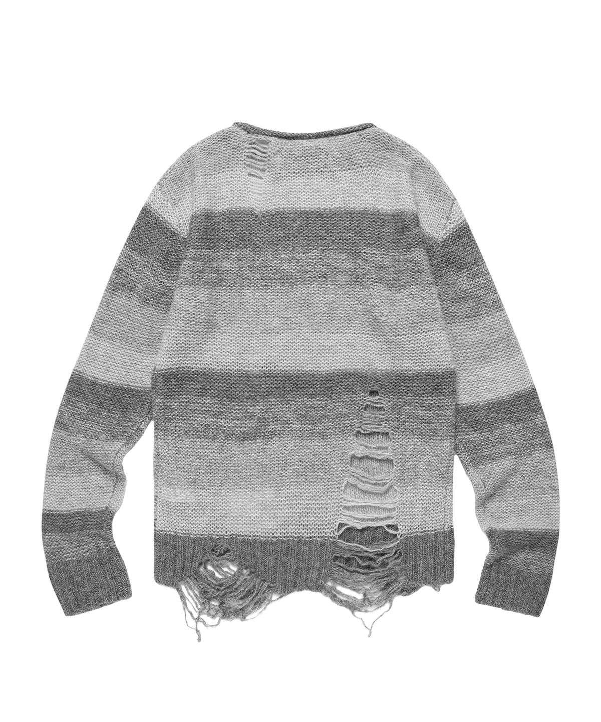 더바이닐하우스(THEVINYLHOUSE) GRUNGE STRIPE SWEATER GREY