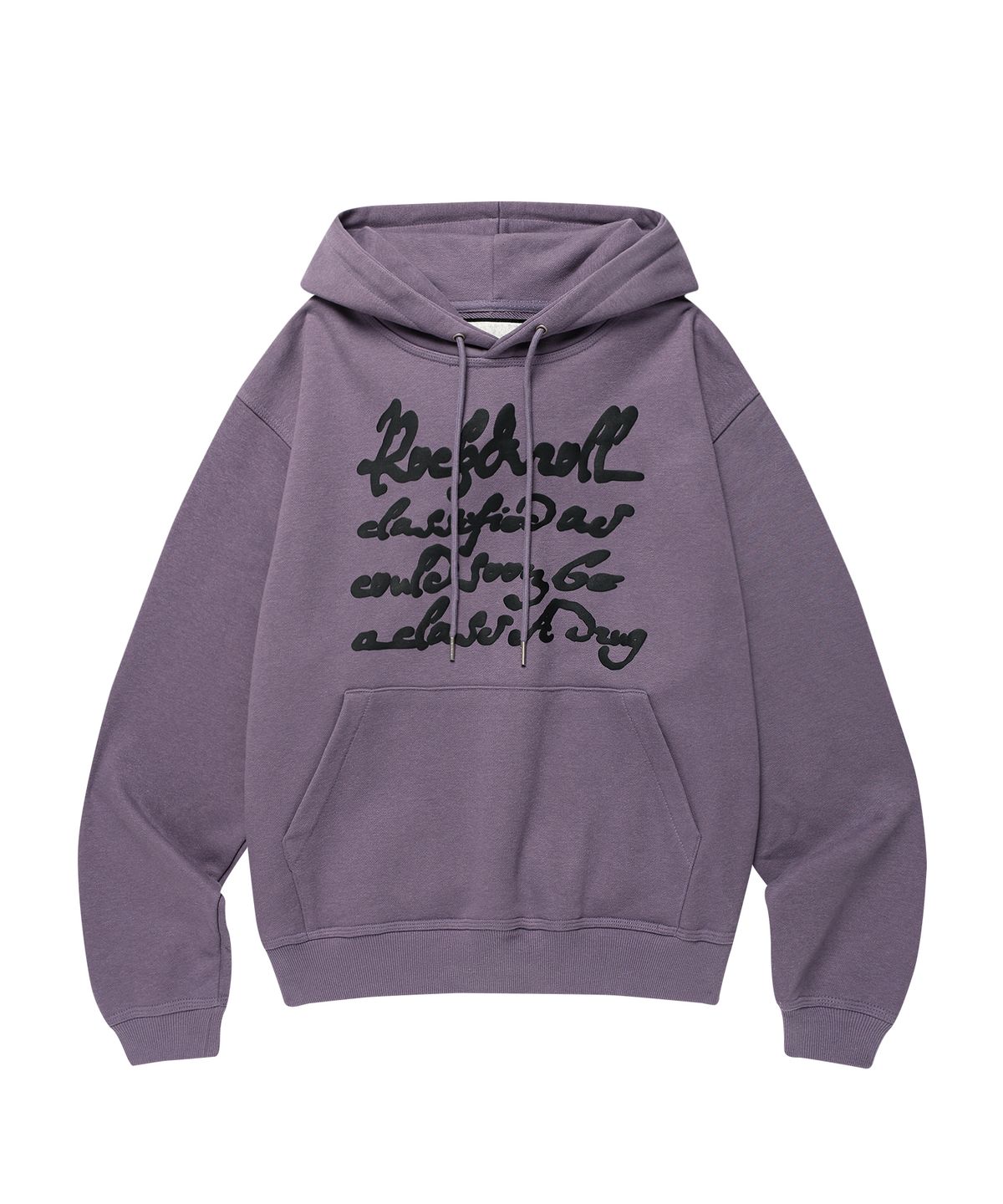 더바이닐하우스(THEVINYLHOUSE) CURSIVE WRITING TYPO HOODIE PURPLE