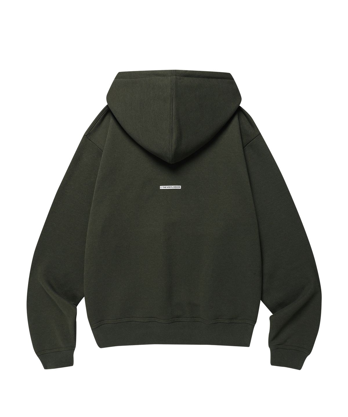 더바이닐하우스(THEVINYLHOUSE) CURSIVE WRITING TYPO HOODIE KHAKI