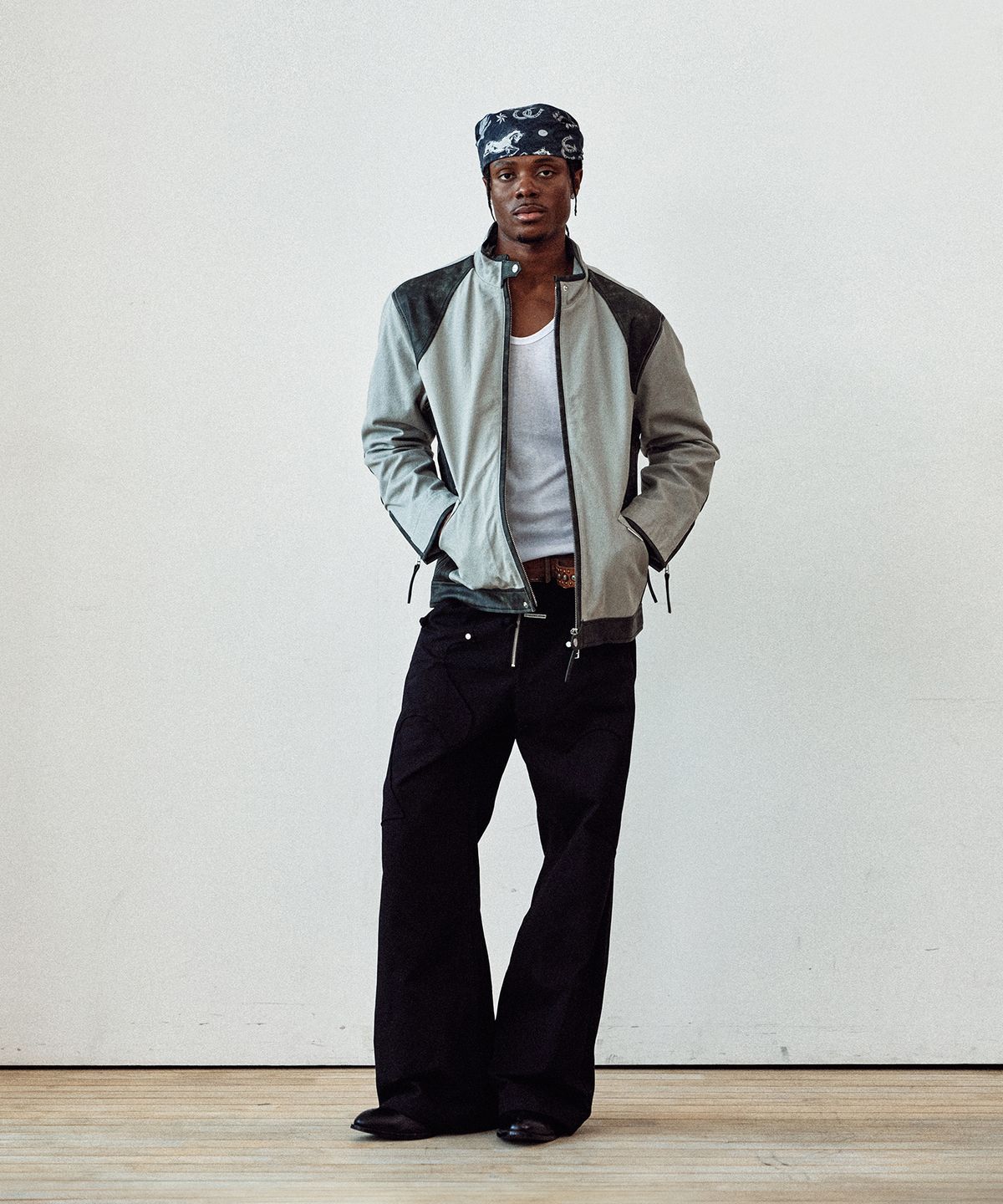 더바이닐하우스(THEVINYLHOUSE) MOTOR JACKET GREY