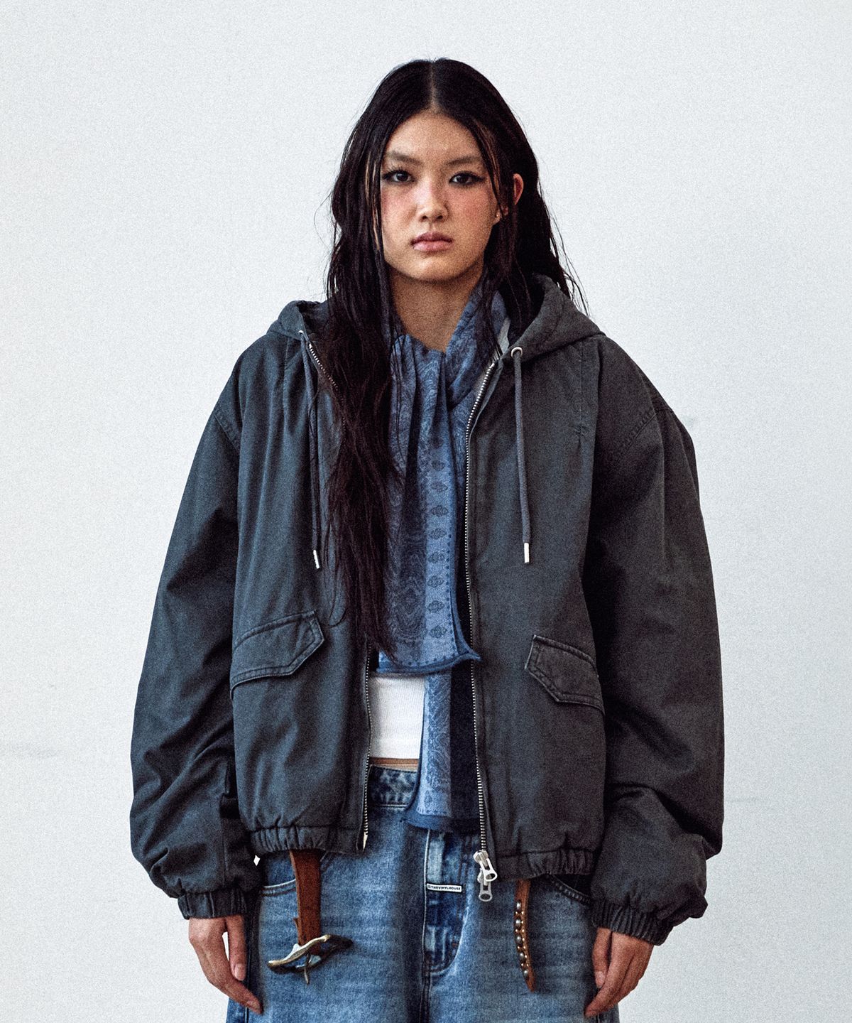더바이닐하우스(THEVINYLHOUSE) PADDED WORK JACKET CHARCOAL