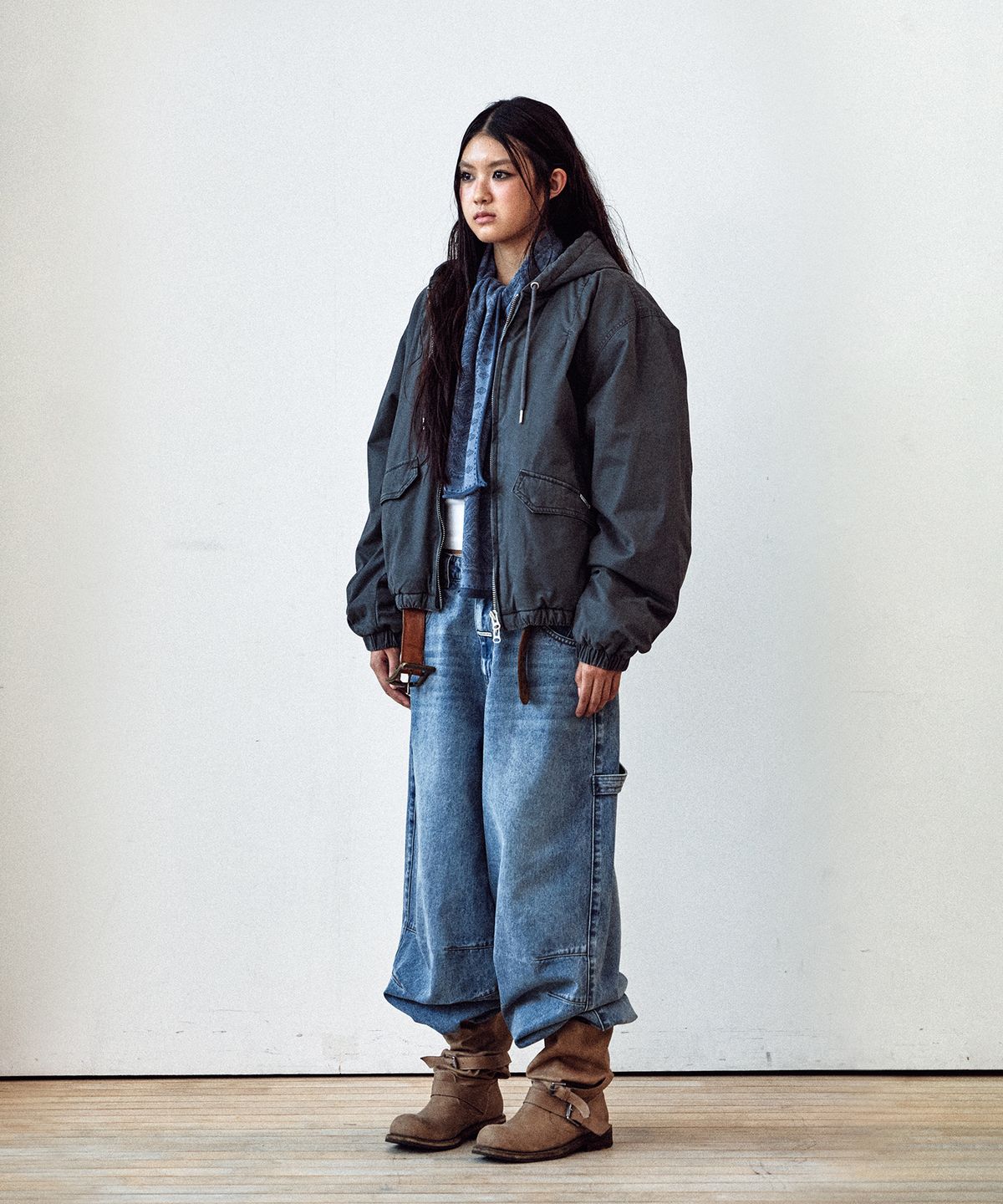 더바이닐하우스(THEVINYLHOUSE) PADDED WORK JACKET CHARCOAL