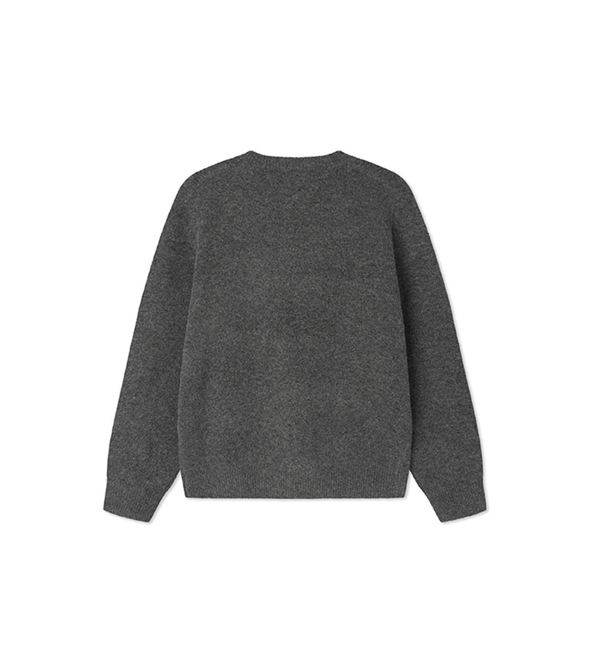 블랙브라운(BLACKBROWN) 울 라운드넥 니트 가디건 [CHARCOAL]