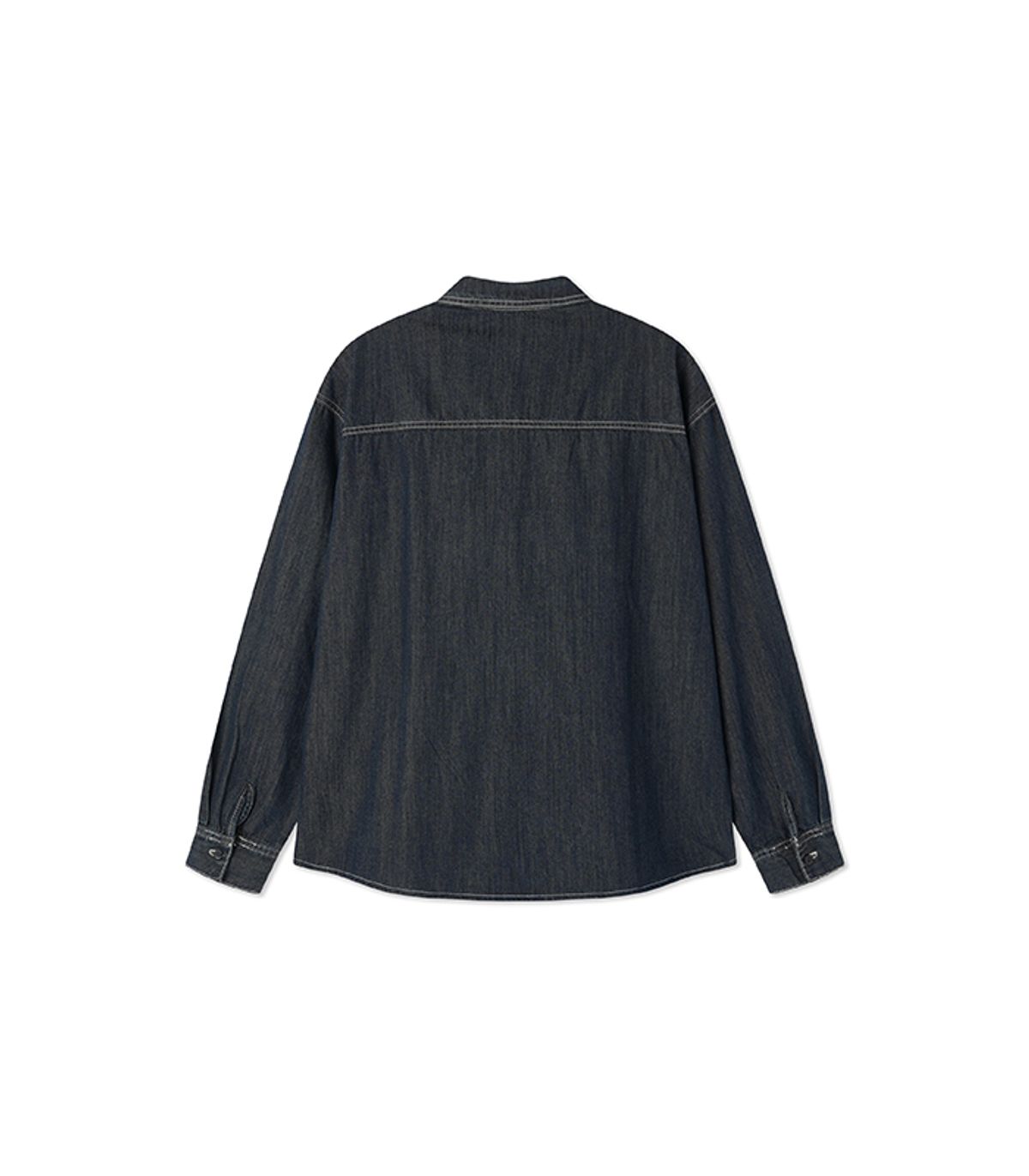 블랙브라운(BLACKBROWN) 투 포켓 데님 워크 셔츠 [BLUE]