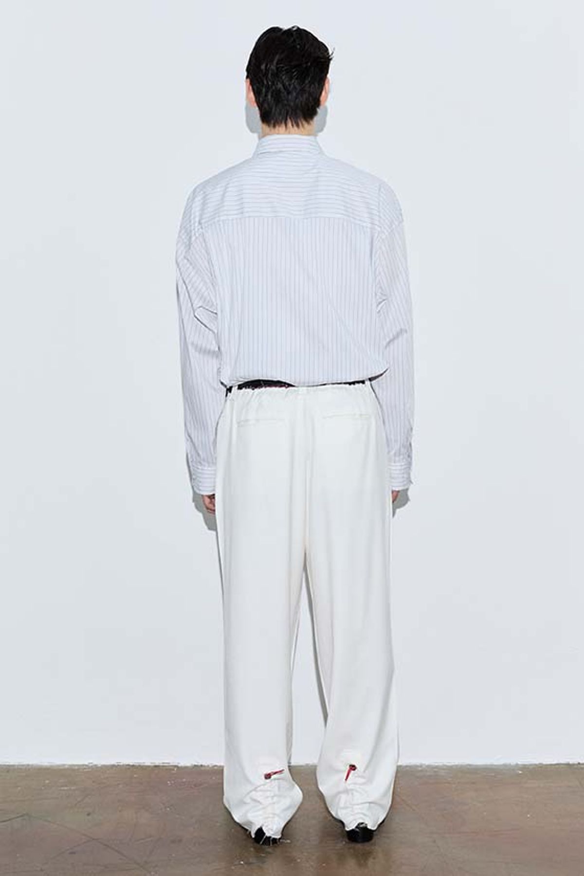 오디너리피플(ORDINARY PEOPLE) Re : Stripe Crest Deconstructed Shirt [WHITE]
