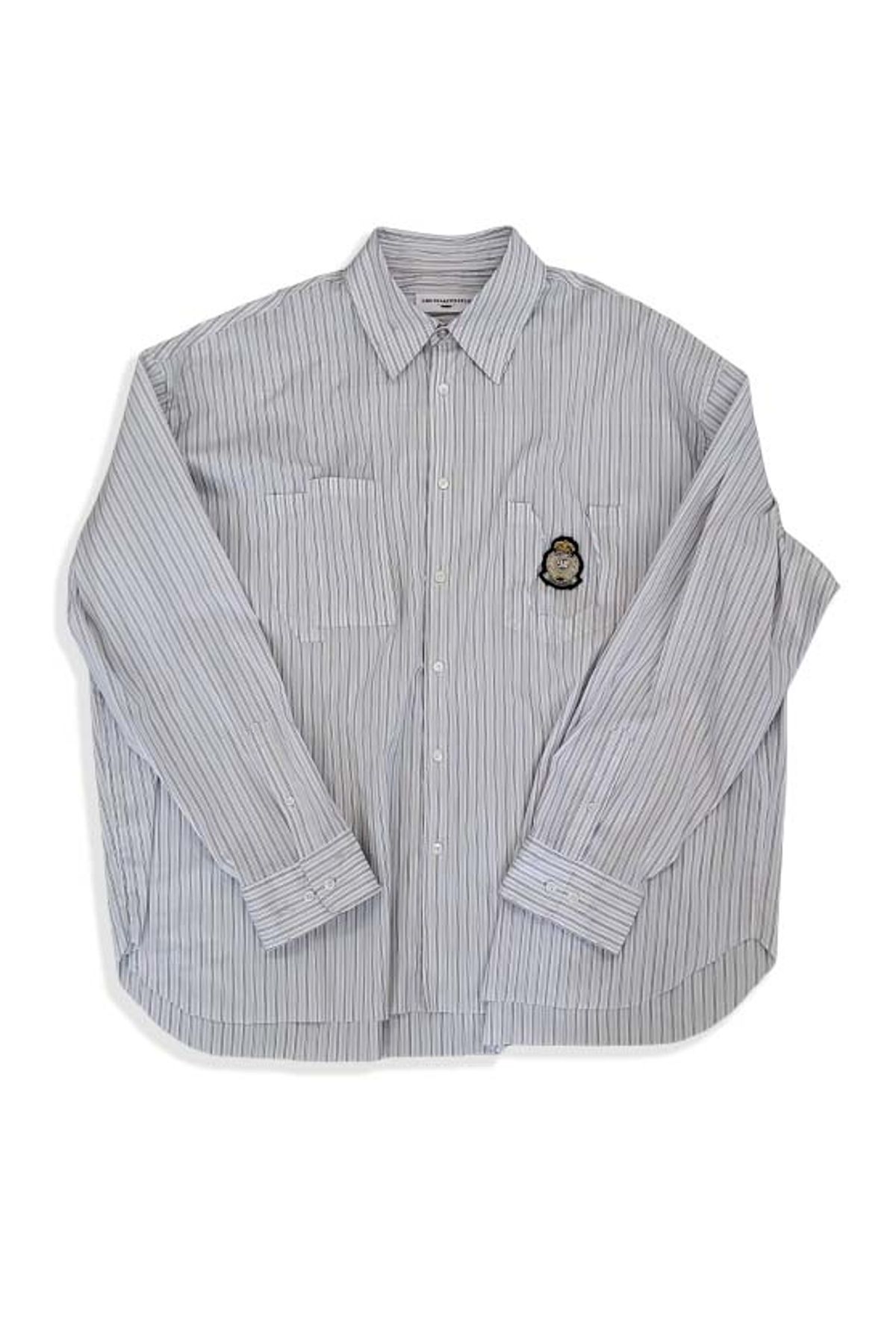 오디너리피플(ORDINARY PEOPLE) Re : Stripe Crest Deconstructed Shirt [WHITE]