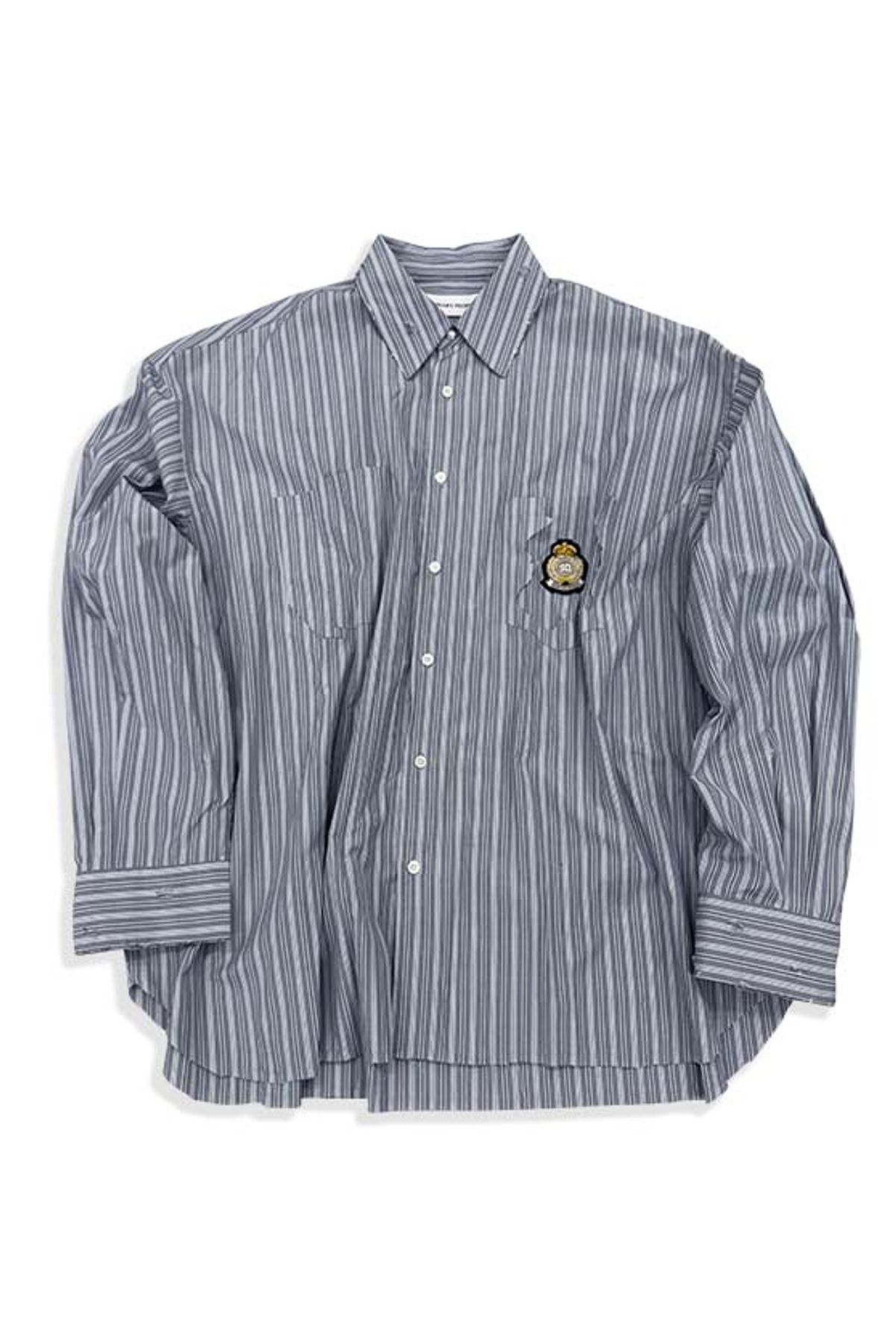 오디너리피플(ORDINARY PEOPLE) Re : Stripe Crest Deconstructed Shirt [GRAY]