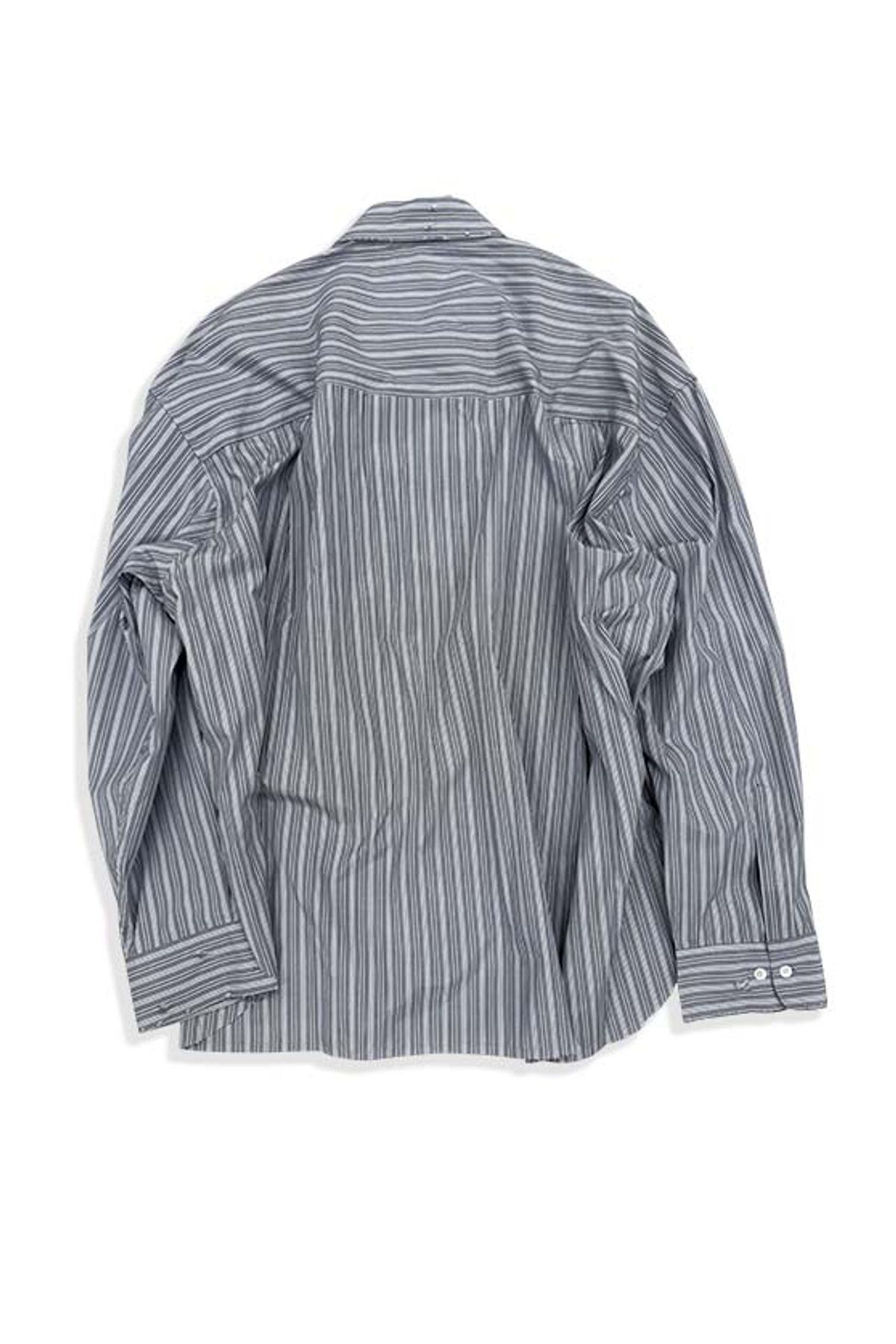 오디너리피플(ORDINARY PEOPLE) Re : Stripe Crest Deconstructed Shirt [GRAY]