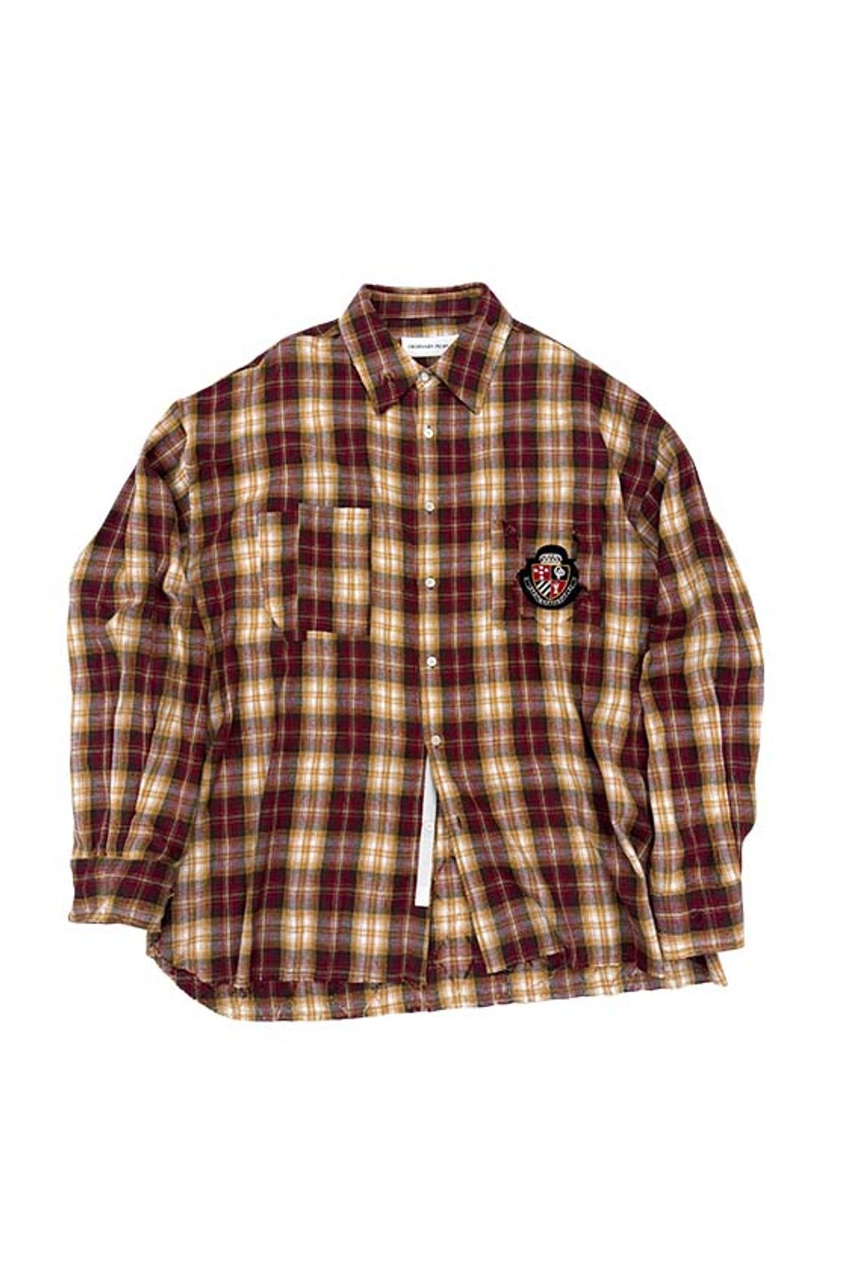 오디너리피플(ORDINARY PEOPLE) Re : Check Crest Deconstructed Shirt [RED]