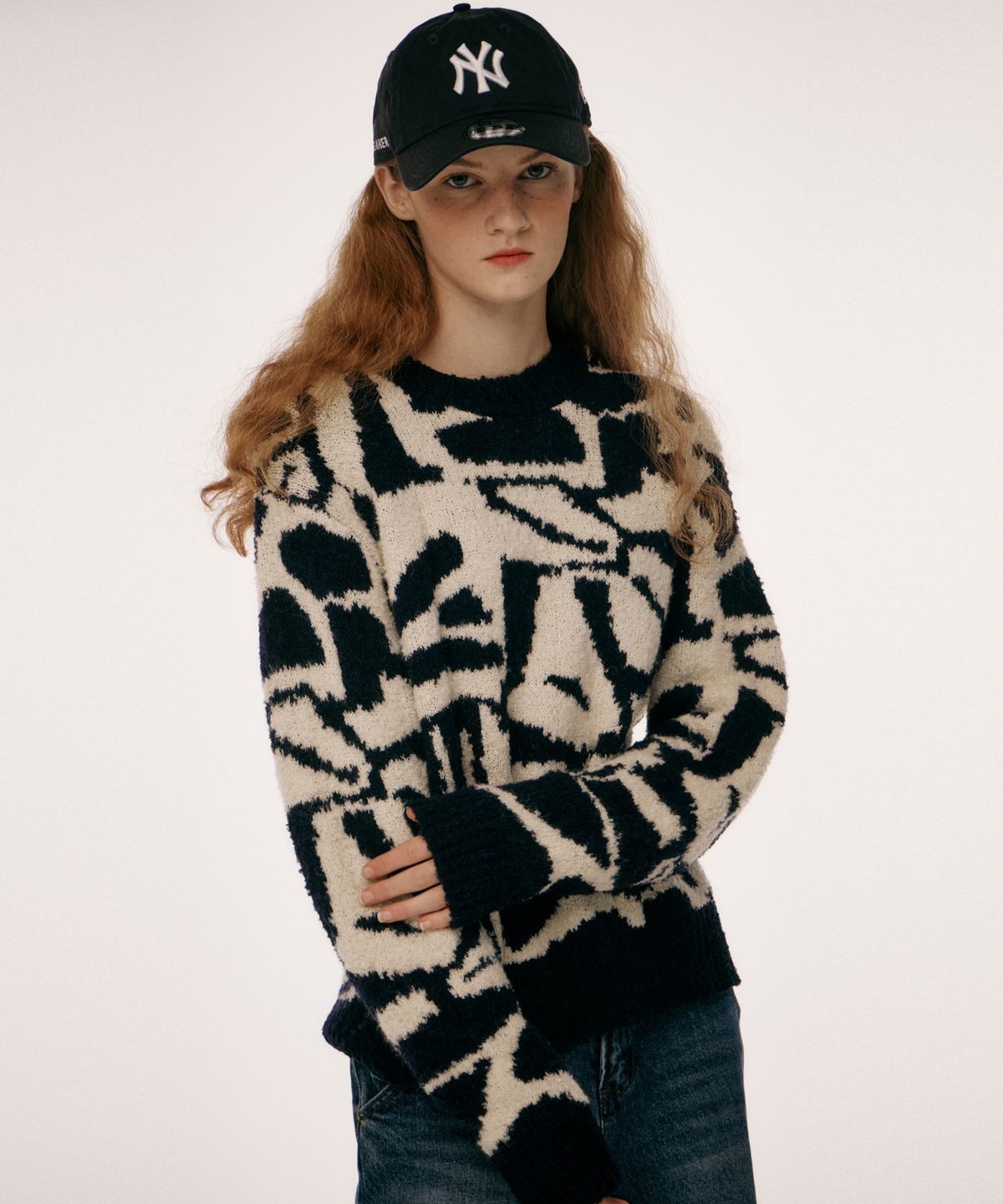 오픈도어스튜디오(OPENDOORSTUDIO) like pattern knit navy