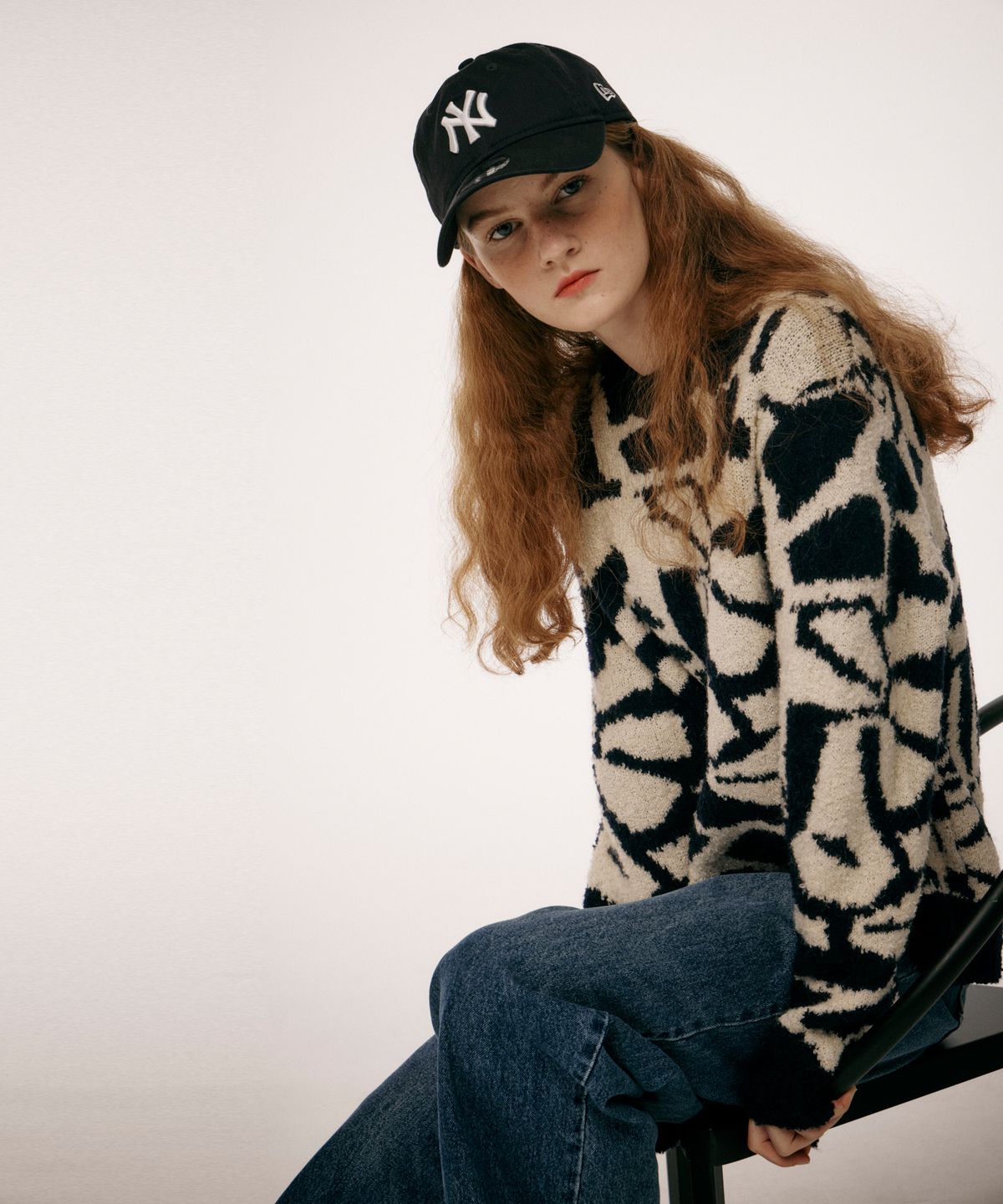 오픈도어스튜디오(OPENDOORSTUDIO) like pattern knit navy