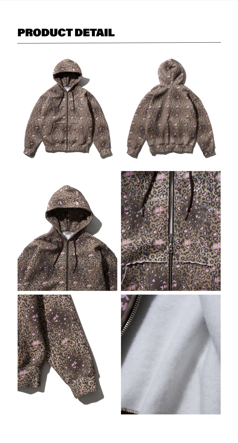 MUSINSA | YOUHEE LEOPARD HOOD ZIP-UP BROWN
