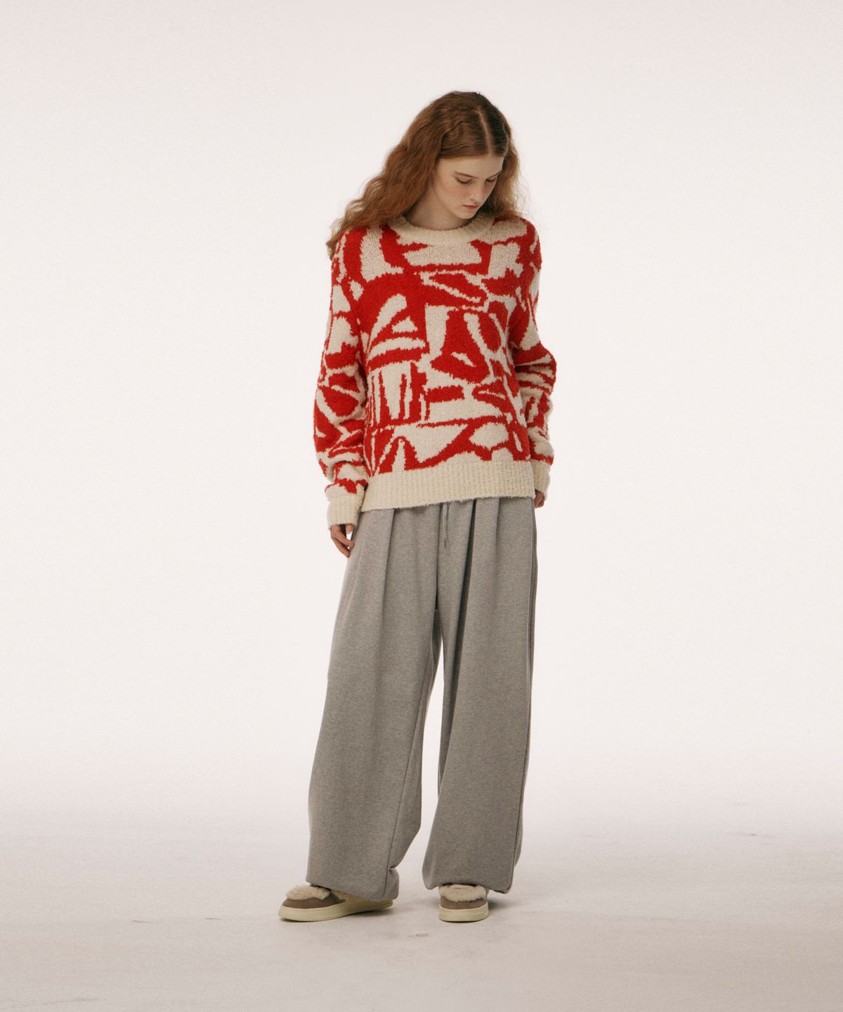 오픈도어스튜디오(OPENDOORSTUDIO) like pattern knit red