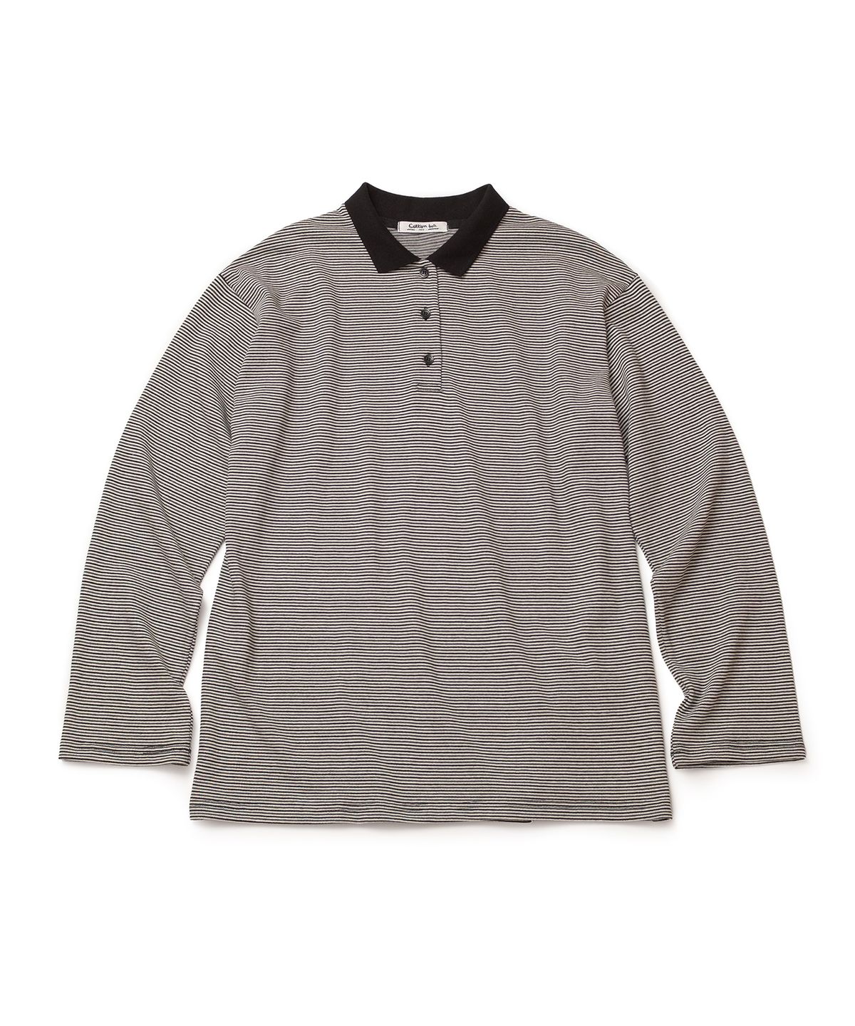 코튼벨(COTTON BELL) 모노 스트라이프 폴로 셔츠 - Gray/Black