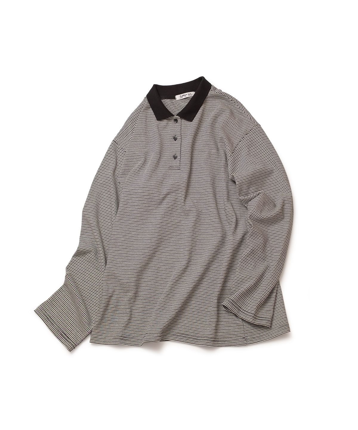 코튼벨(COTTON BELL) 모노 스트라이프 폴로 셔츠 - Gray/Black
