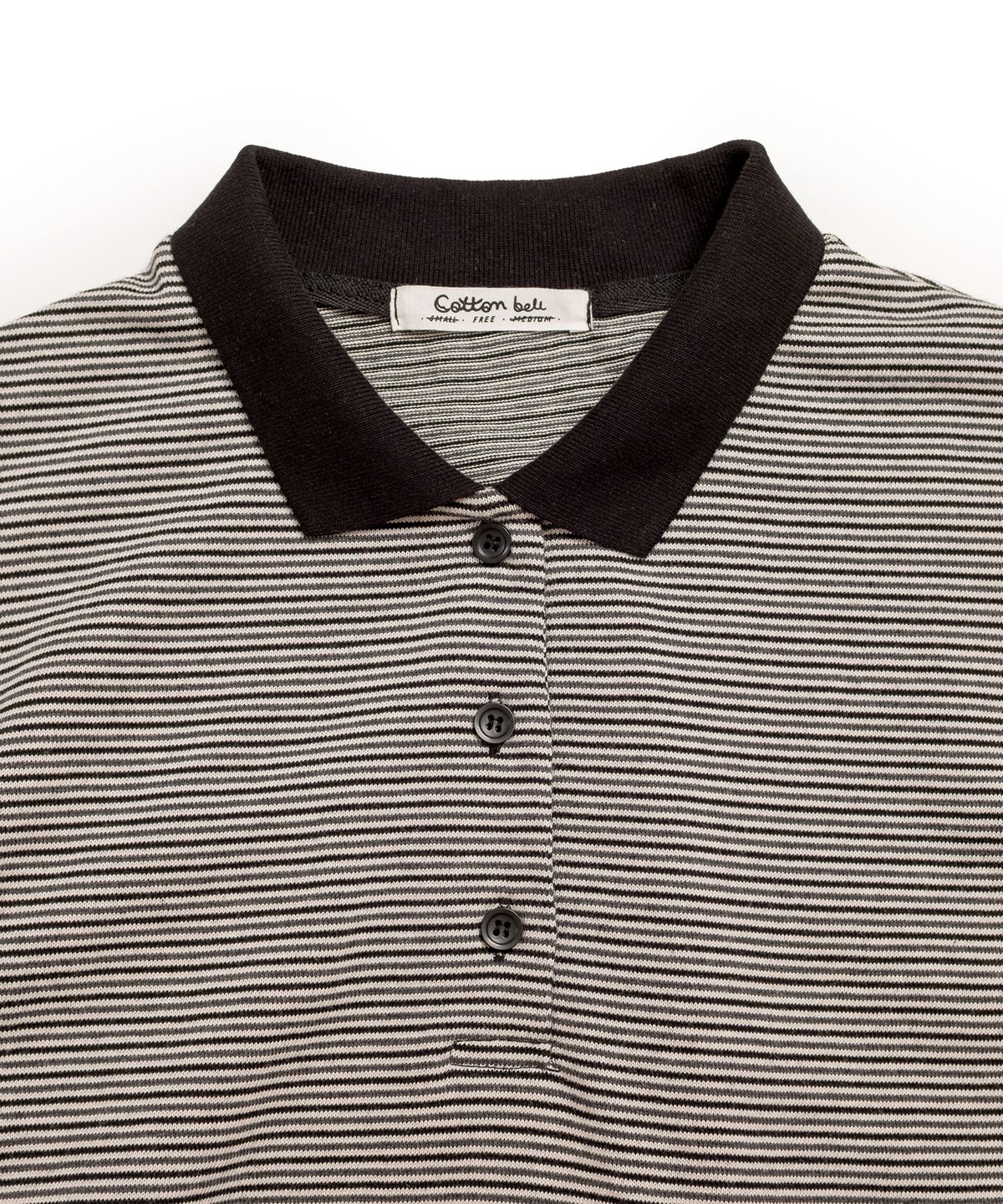 코튼벨(COTTON BELL) 모노 스트라이프 폴로 셔츠 - Gray/Black