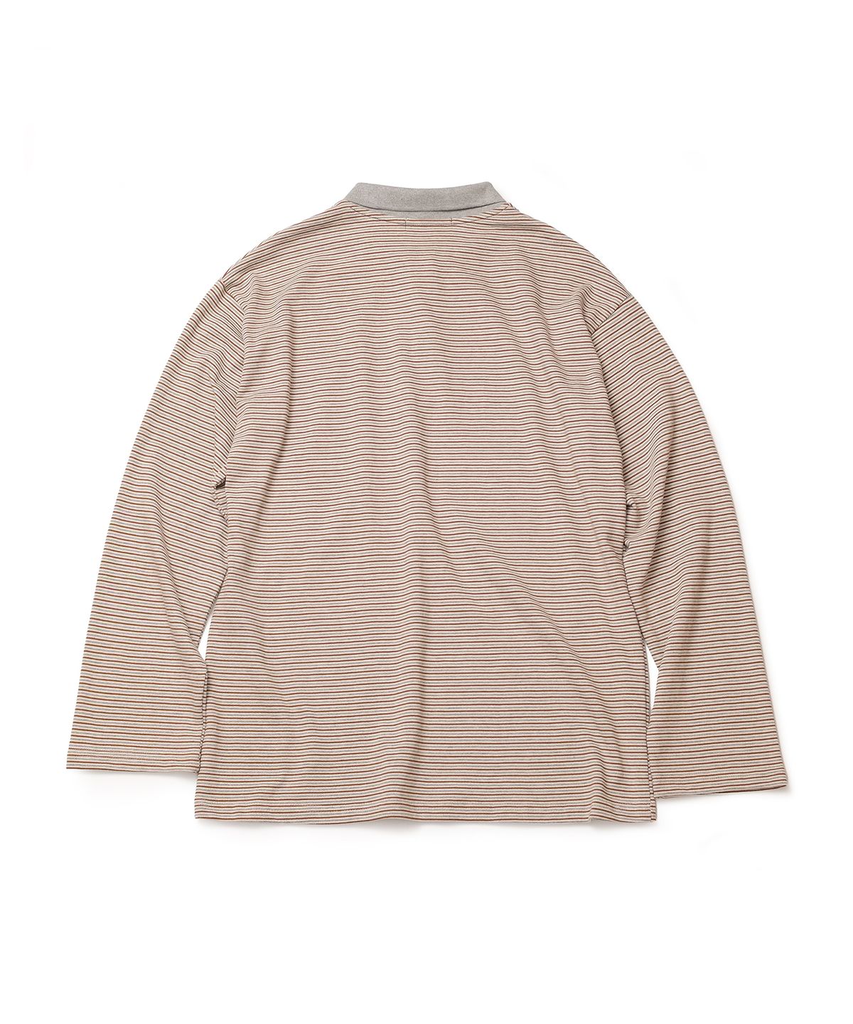 코튼벨(COTTON BELL) 모노 스트라이프 폴로 셔츠 - Brown/Gray