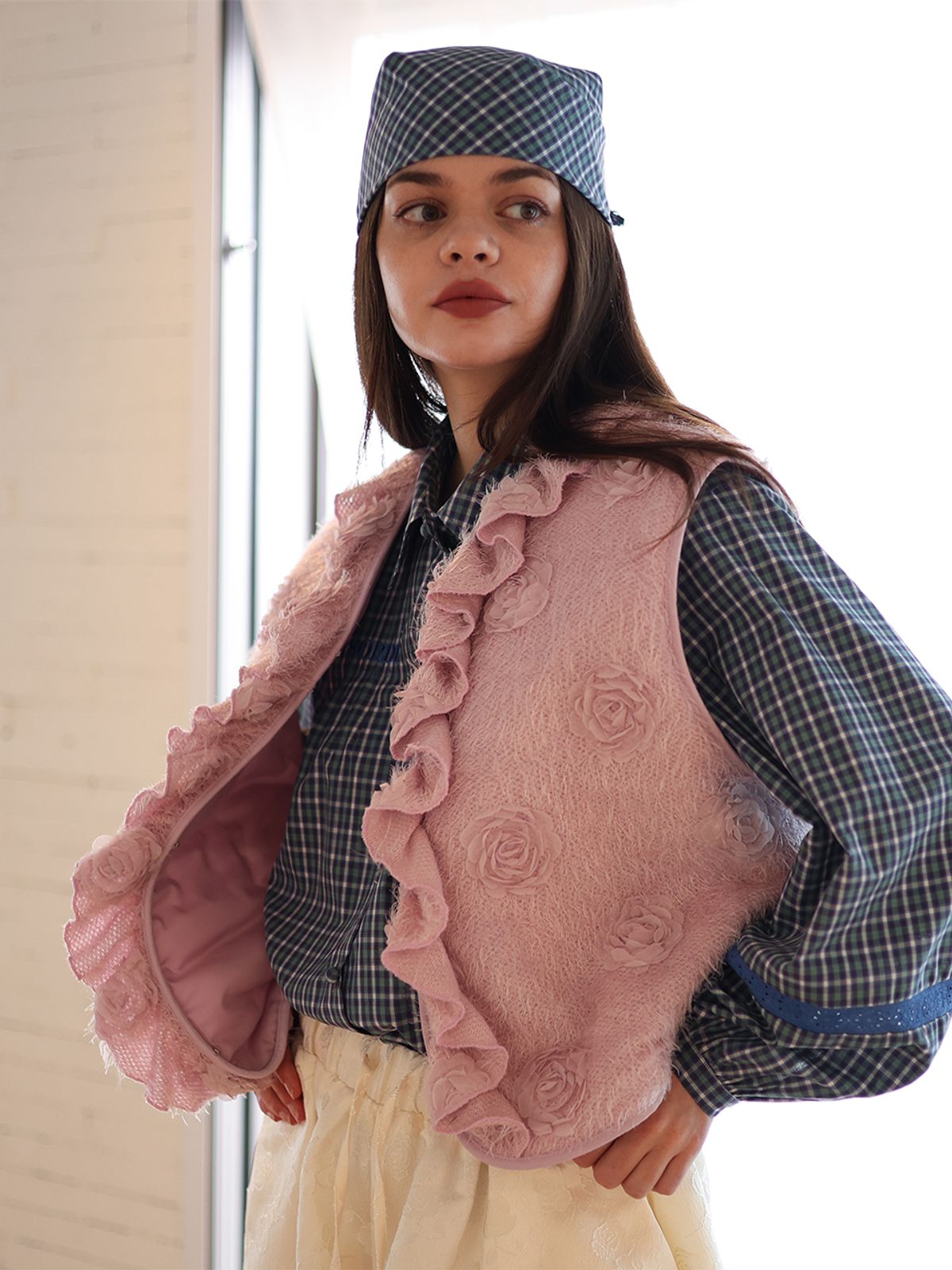 소르디(SORDI) Rosie Frill Vest_pink