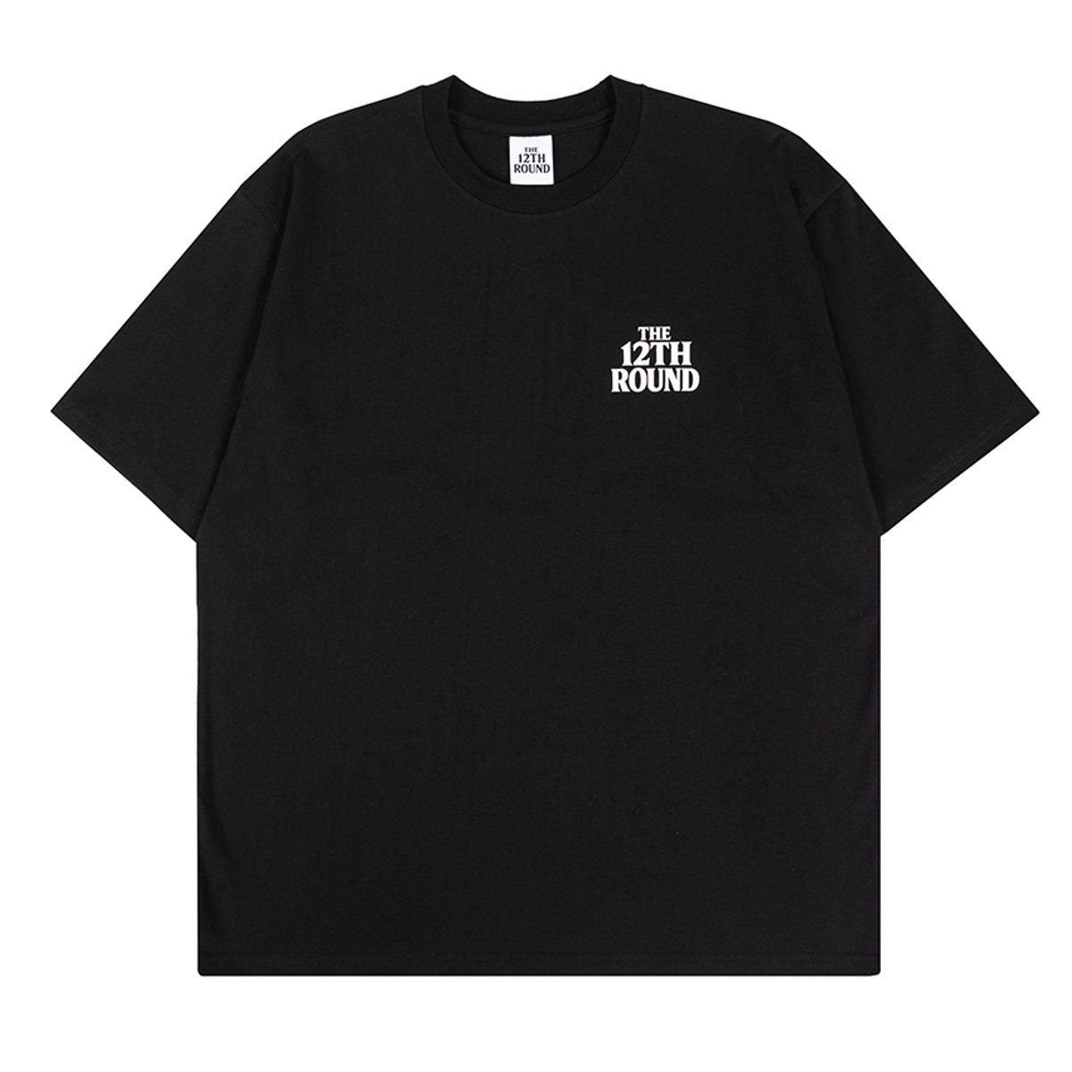 더트웰브라운드(THE 12TH ROUND) BLACK Oversized T-Shirt THE 12TH ROUND simple Logo
