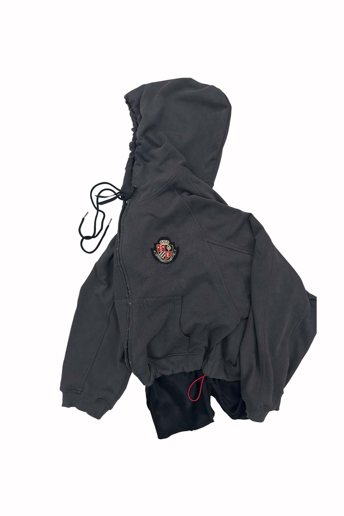 오디너리피플(ORDINARY PEOPLE) Re : Crest Deconstructed Zip Hoodie [Charcoal]