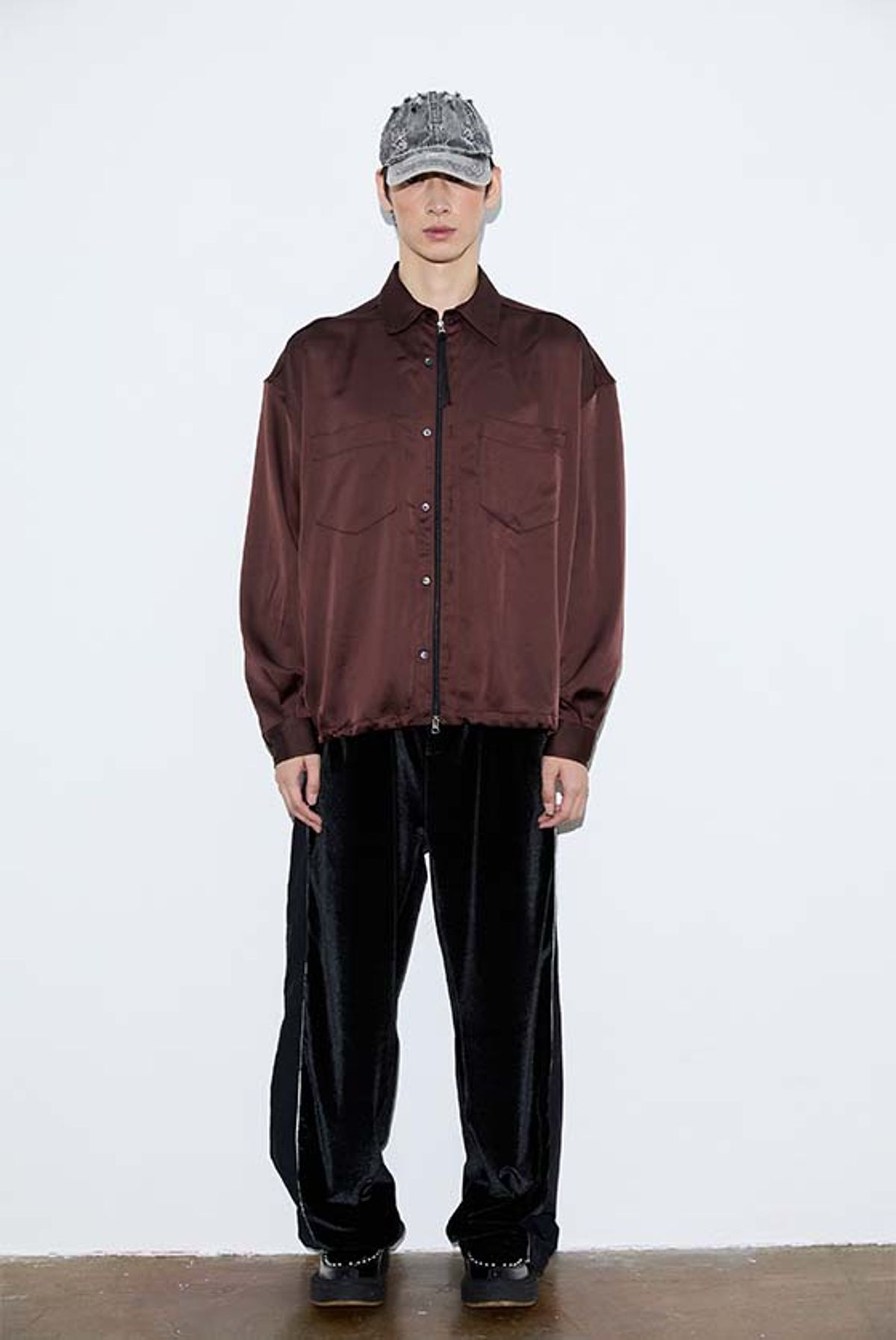 오디너리피플(ORDINARY PEOPLE) Re : Velvet Deconstructed Track Pants [BLACK]