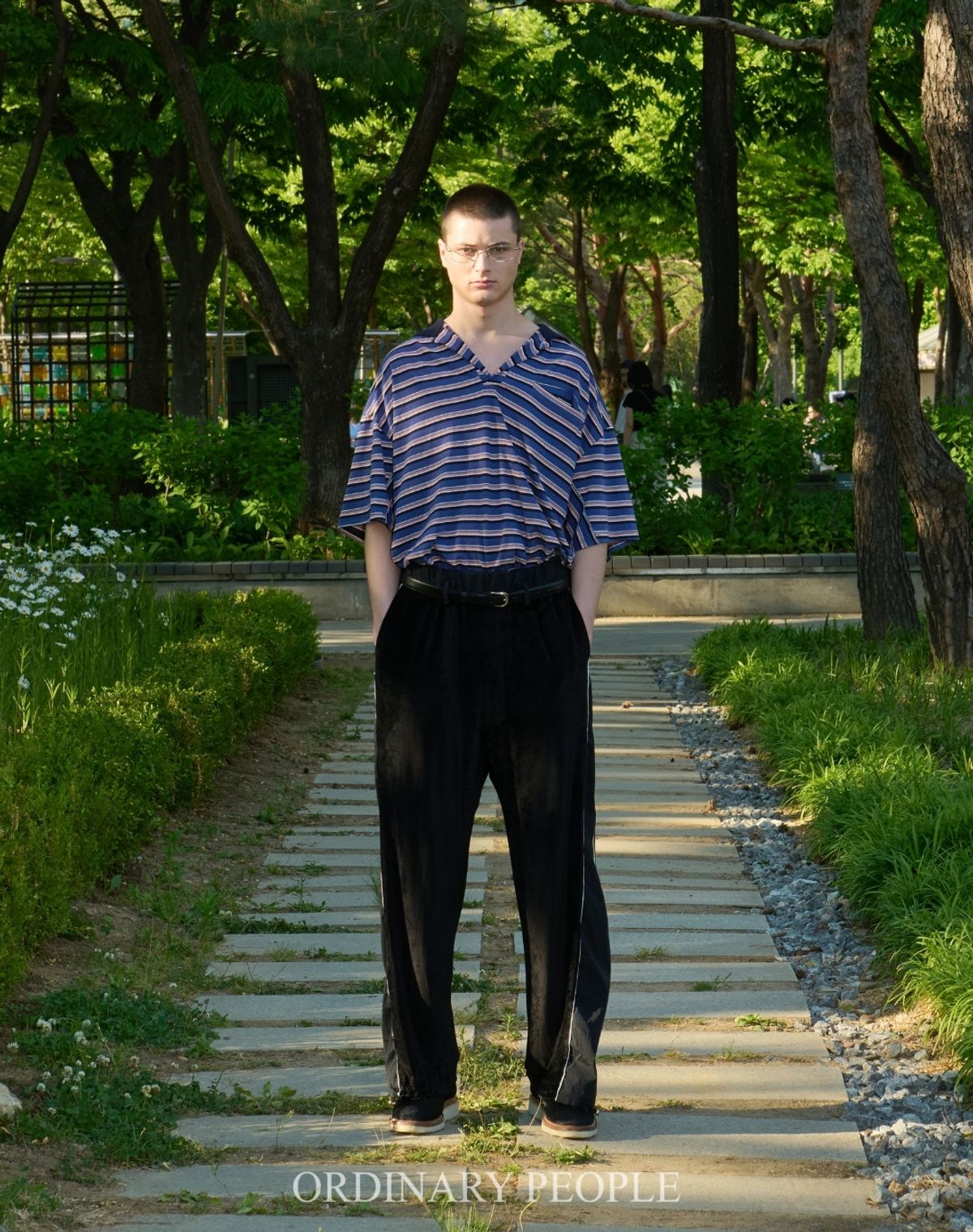 오디너리피플(ORDINARY PEOPLE) Re : Velvet Deconstructed Track Pants [BLACK]