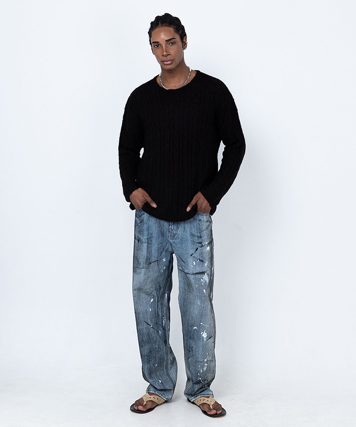 스트라이크(STRIKE) Luxe Twist Cable Knit (BLACK)