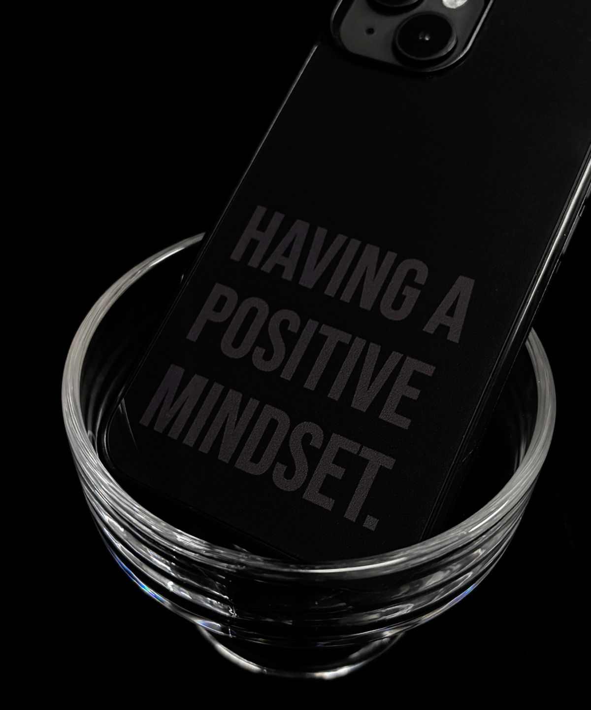 속담(SOKDAM) black positive mindset glass bumper case