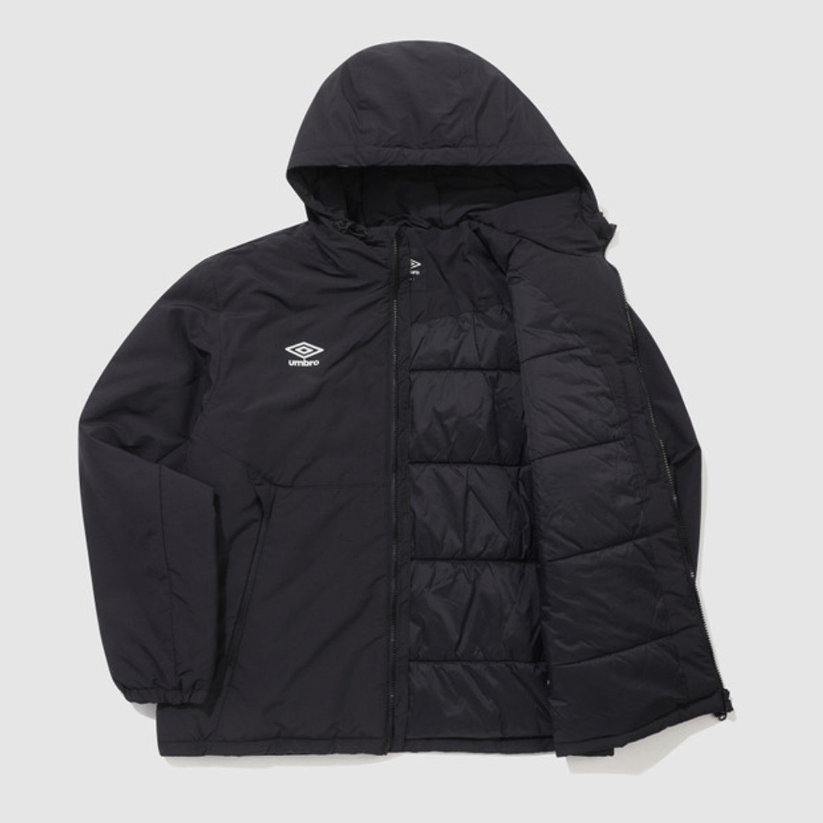 엄브로(UMBRO) 베이직 후드형 패딩 자켓 블랙 UQ421SPJO1