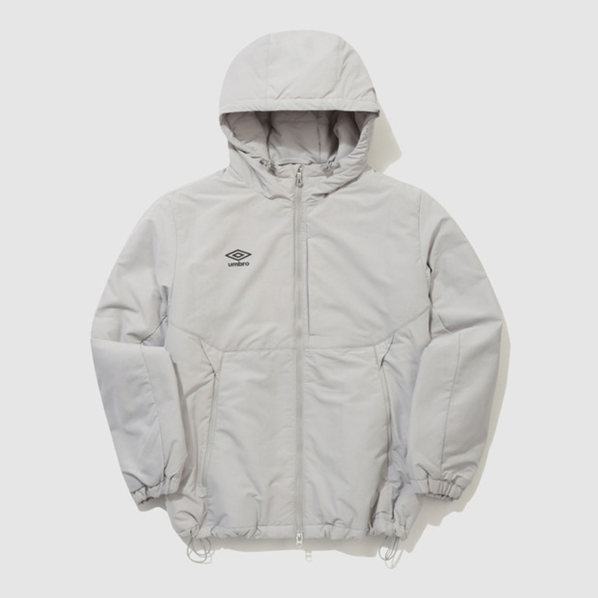 엄브로(UMBRO) 베이직 후드형 패딩 자켓 라이트 그레이 UQ421SPJO1