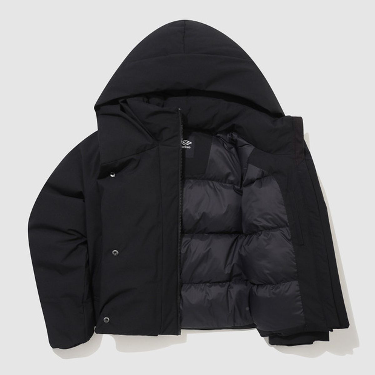 엄브로(UMBRO) 논사시 우먼스 후드 패딩 자켓 블랙 UQ422CPJO3