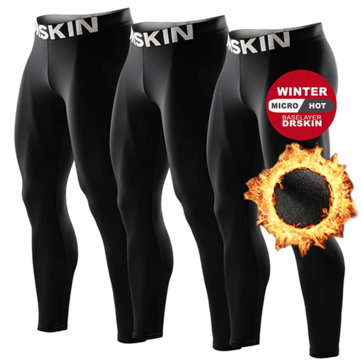 닥터스킨(DRSKIN) [기모 3Pack] 스포츠 마이크로 히트기모 바지 셔츠 3Pack