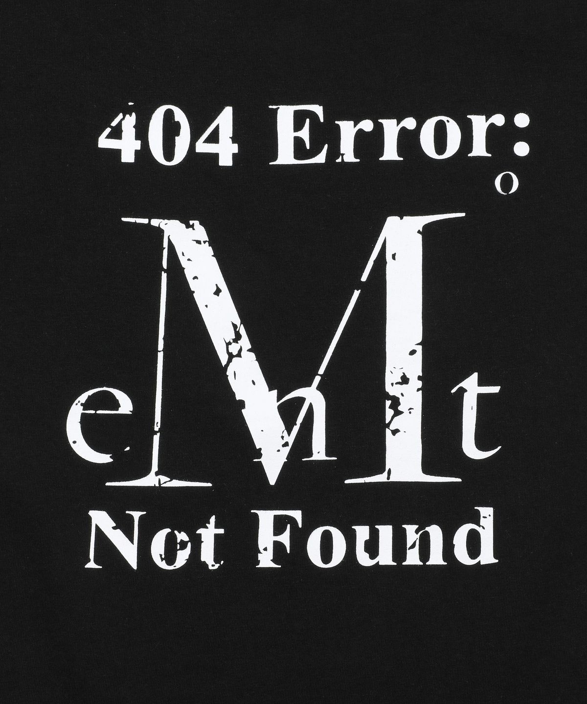 무센트(MUCENT) 404 에러 크랙 로고 원 숄더 긴팔 티 (2컬러)