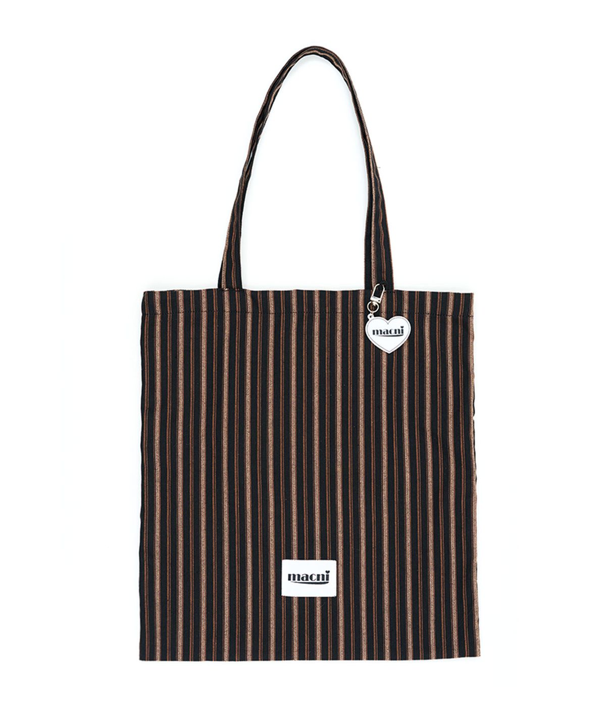 마크니(MACNI) HEART STRIPE ECO BAG BLACK