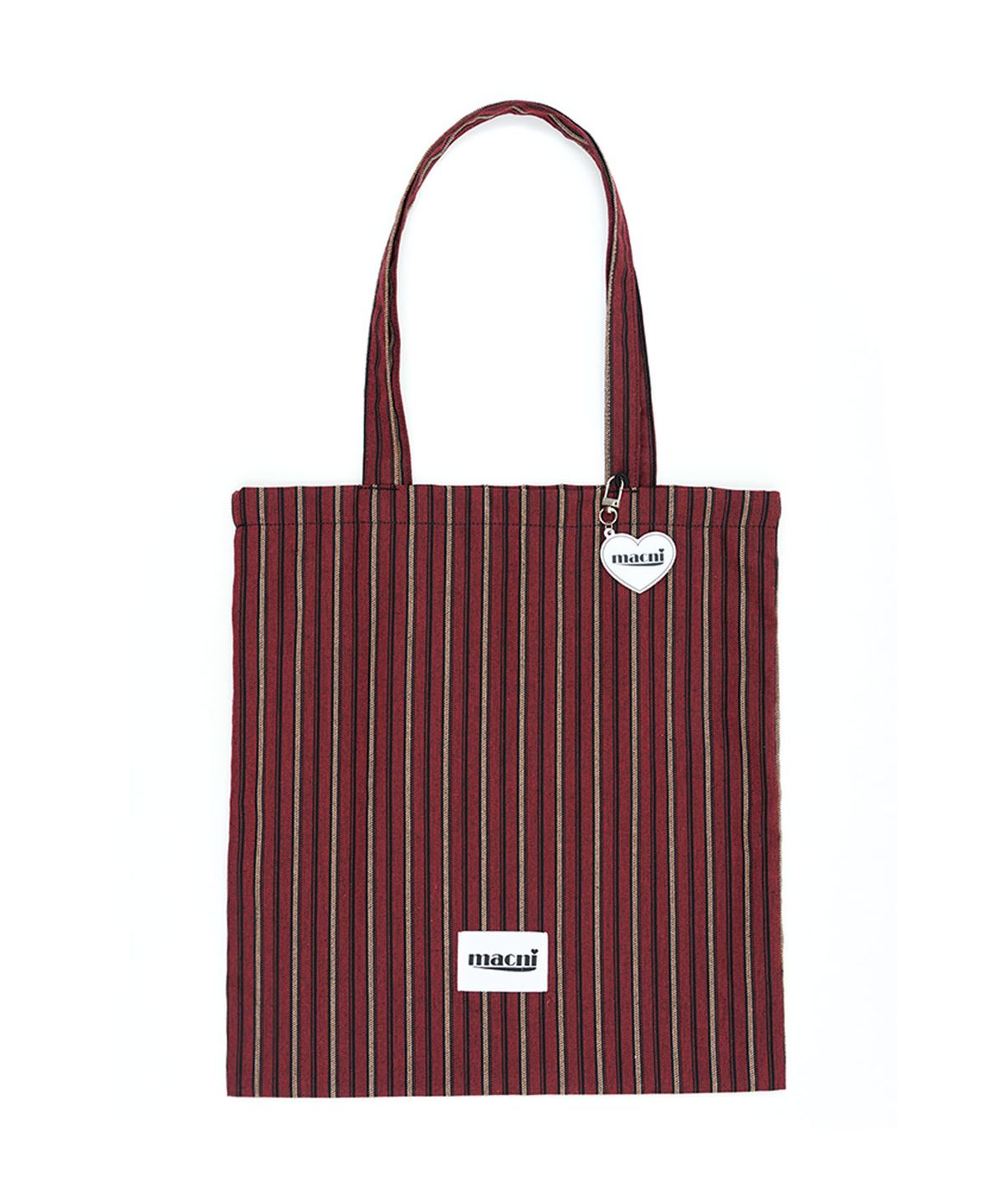 마크니(MACNI) HEART STRIPE ECO BAG RED