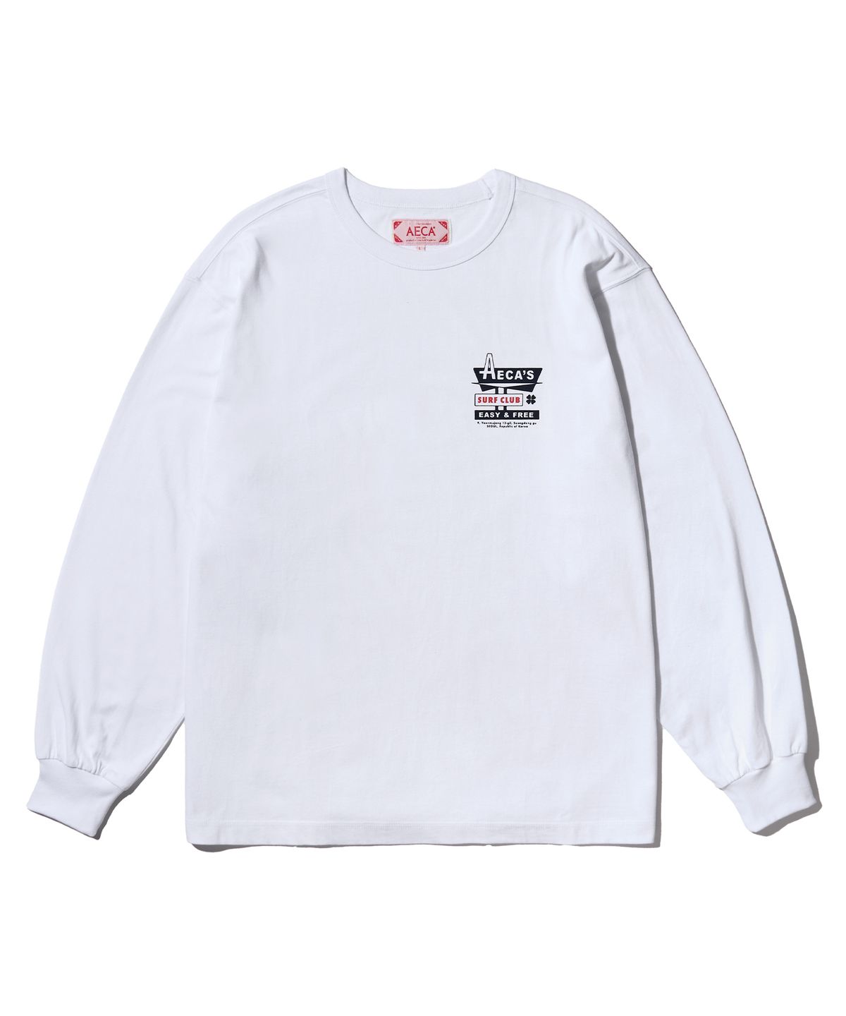 에이카화이트(AECA) AECA SURF CLUB LONG SLEEVE-WHITE