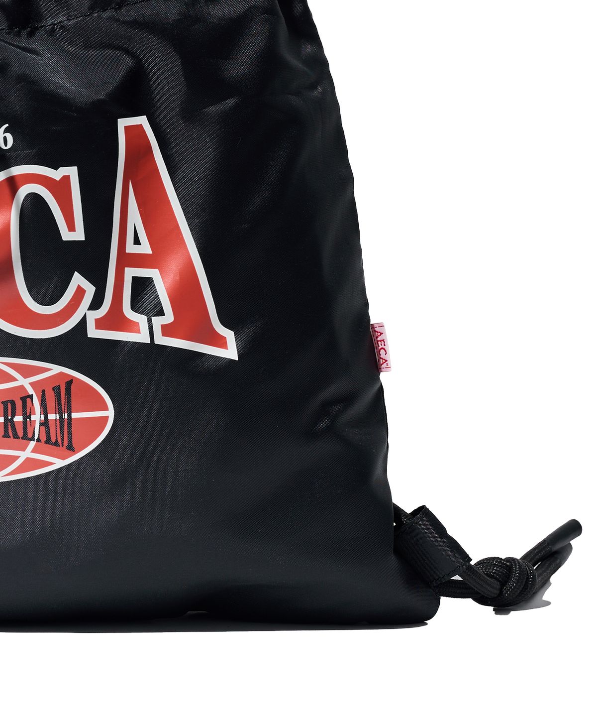 에이카화이트(AECA) AECA GLOBE STRING GYM BAG-BLACK
