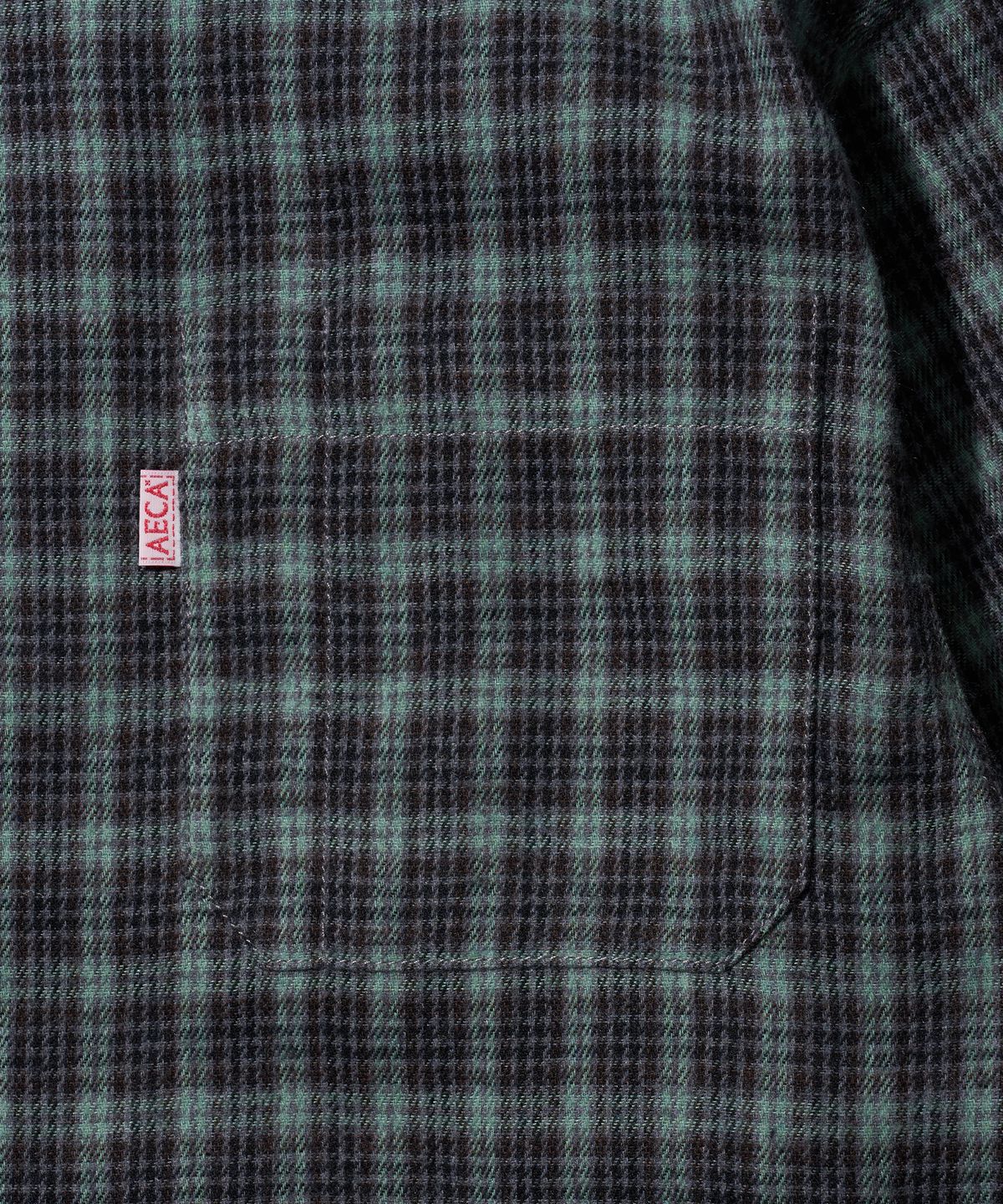 에이카화이트(AECA) GLEN CHECK POCKET SHIRTS-GREEN