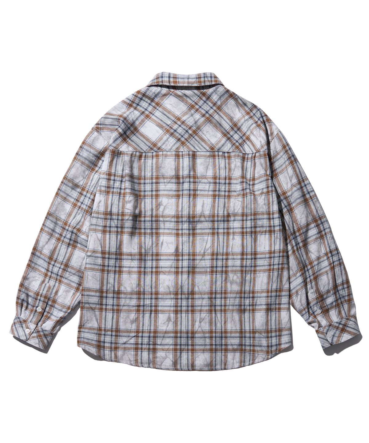 에이카화이트(AECA) WASHED TARTAN CHECK POCKET SHIRTS-BEIGE