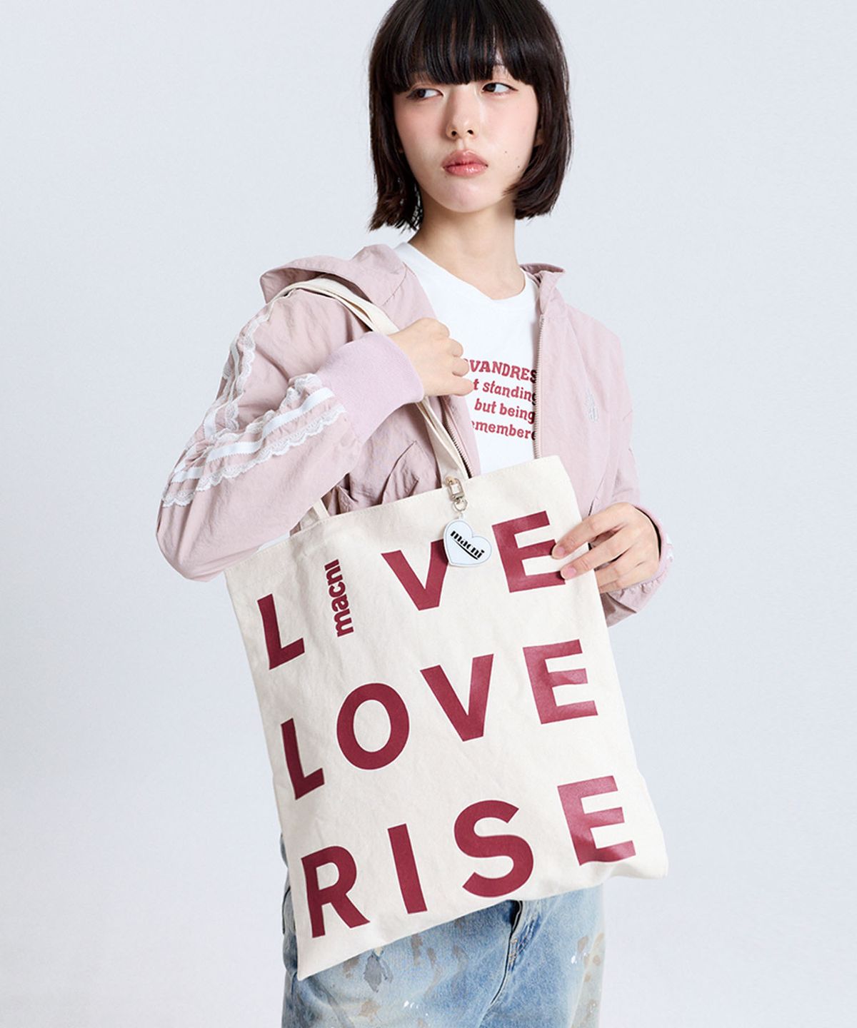 마크니(MACNI) LLR SLOGAN ECO BAG OATMEAL