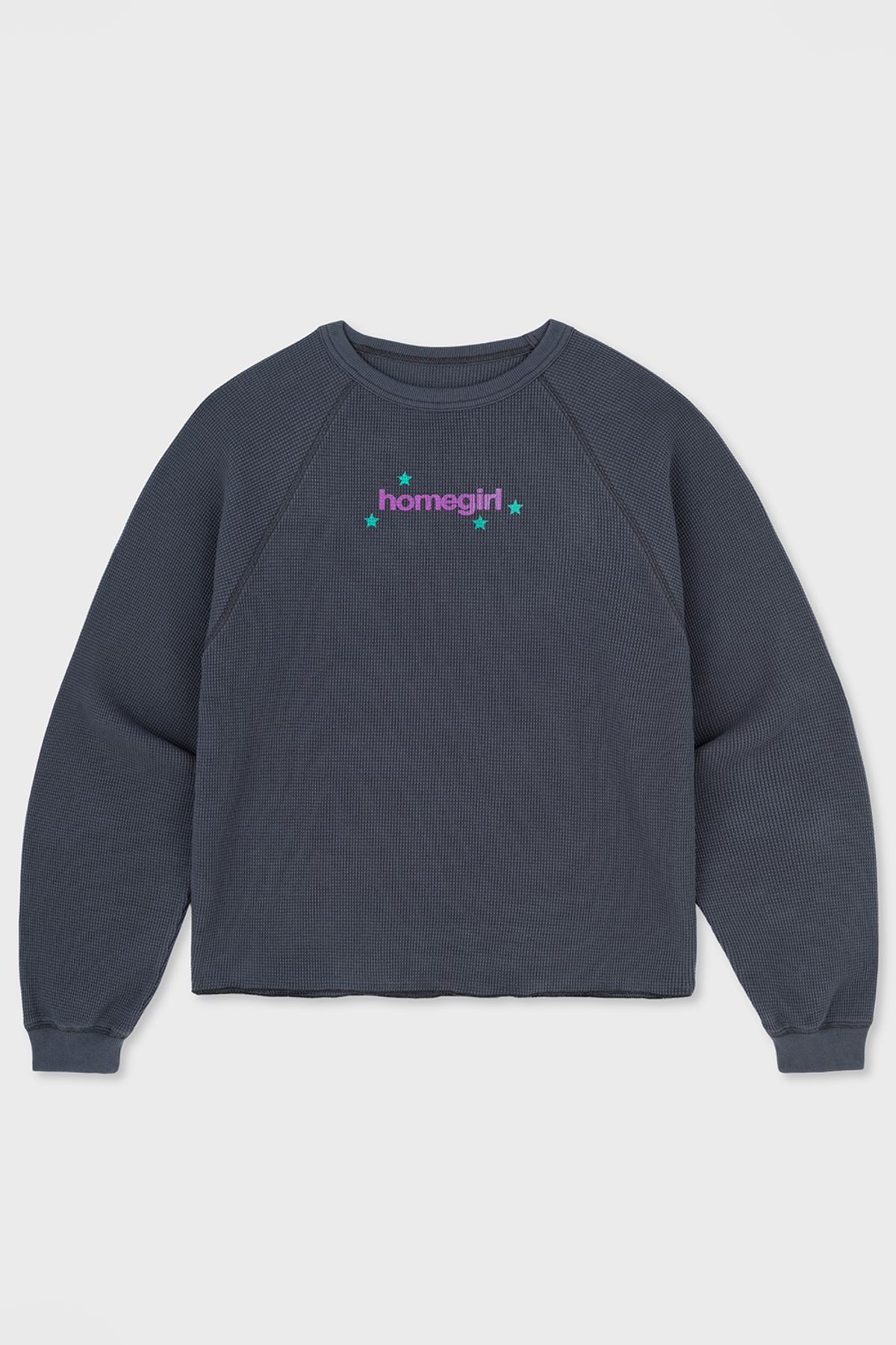 홈바디띵즈(HOMEBODY THINGS) HOMEGIRL WAFFLE CREW SWEAT (NAVY)