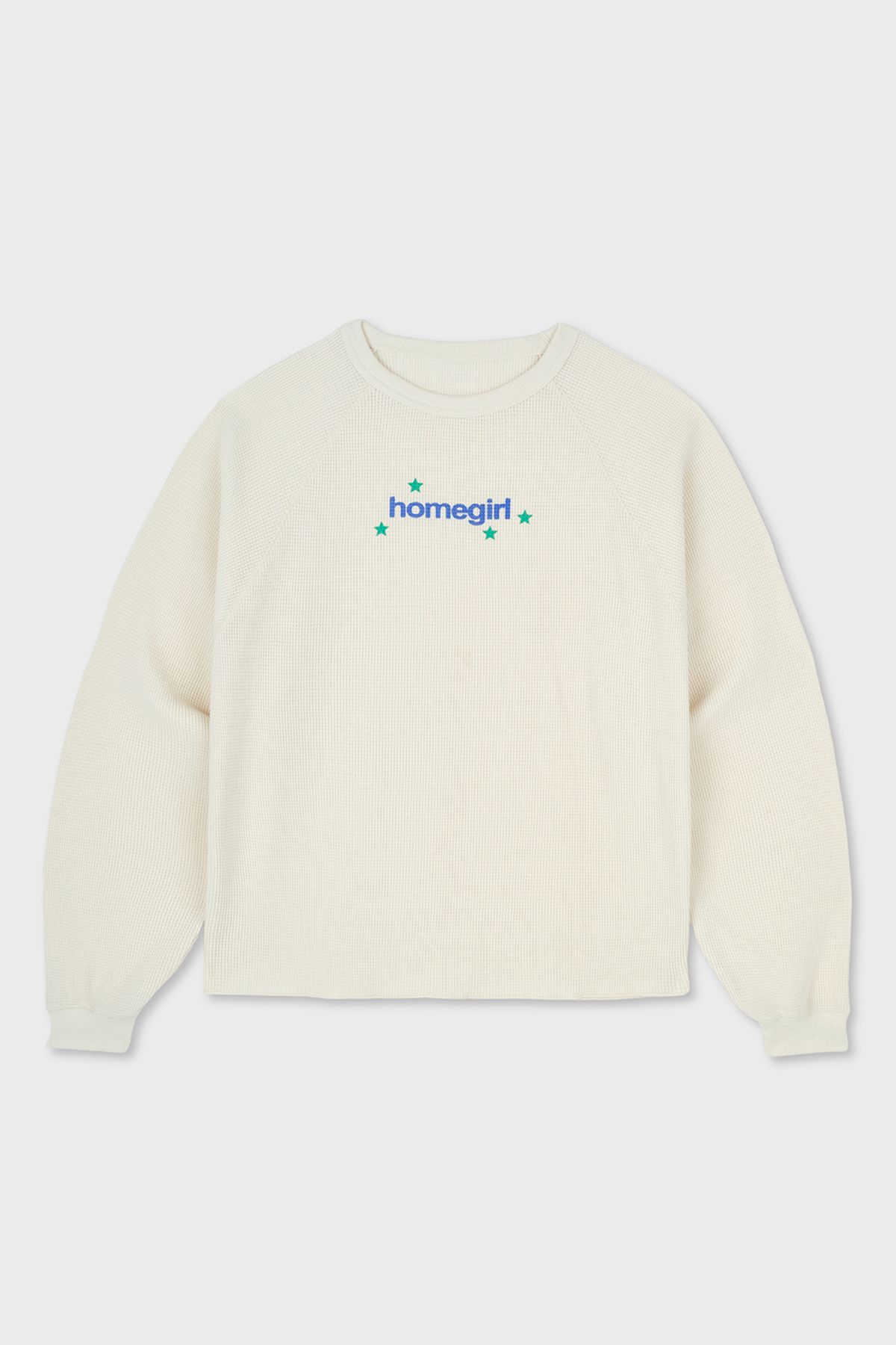 홈바디띵즈(HOMEBODY THINGS) HOMEGIRL WAFFLE CREW SWEAT (IVORY)