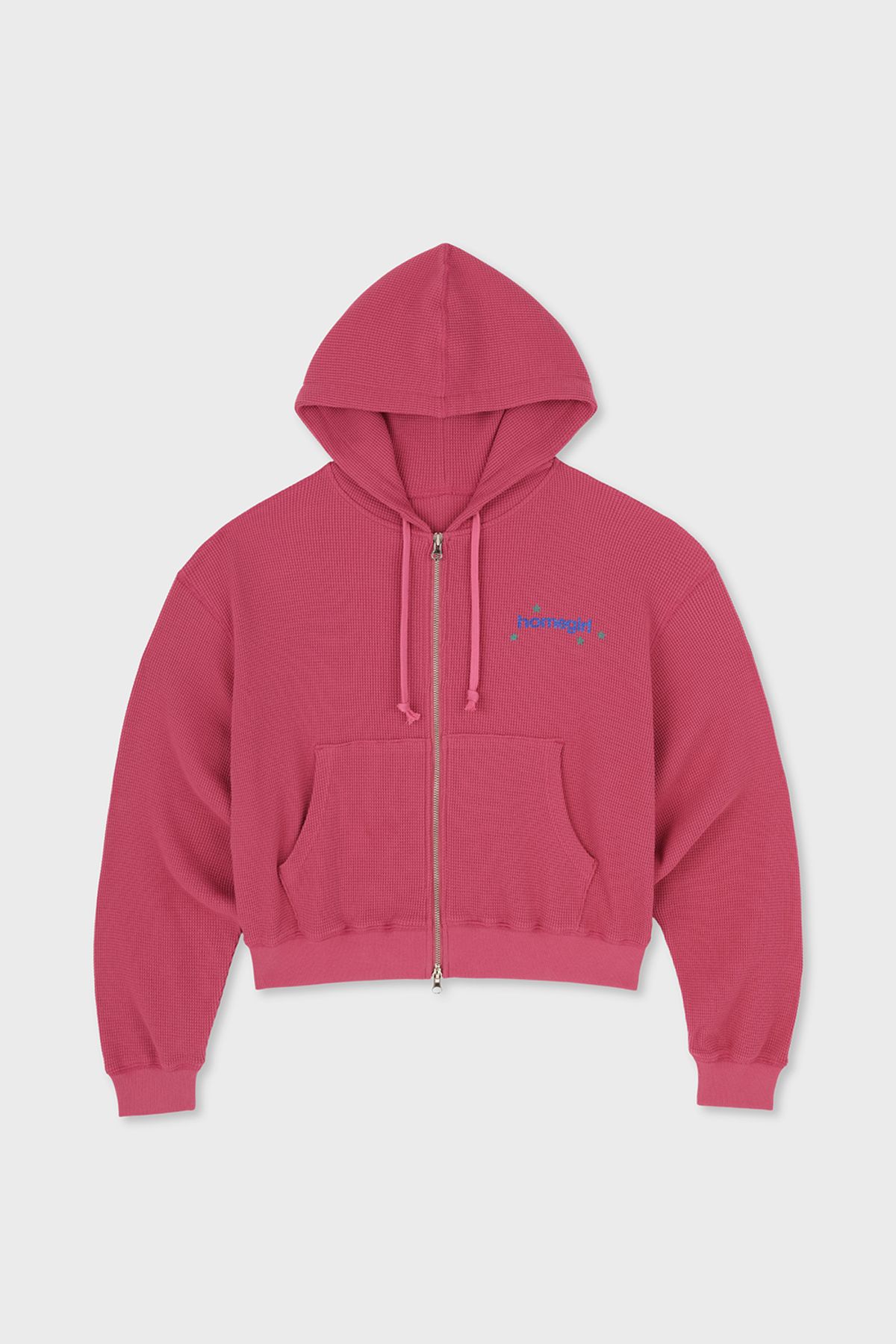 홈바디띵즈(HOMEBODY THINGS) HOMEGIRL WAFFLE ZIP-UP (RED)