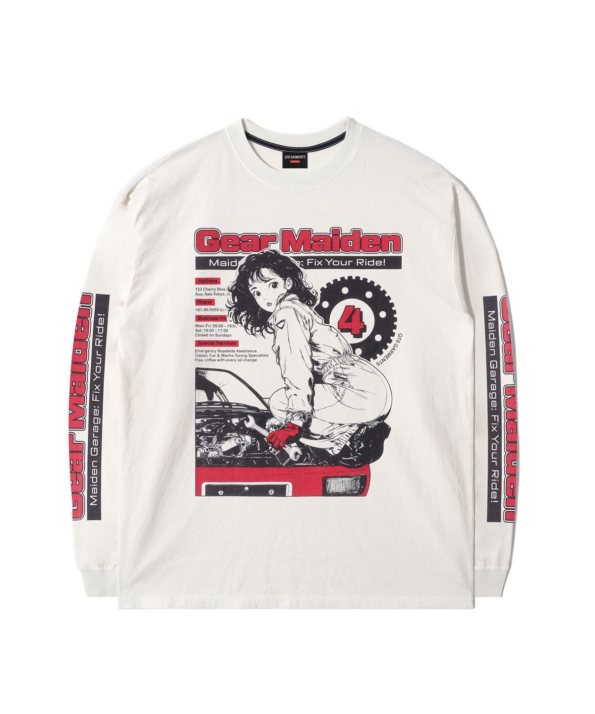 큐티에잇 가먼츠(QT8 GARMENTS) RG Gear Maiden Washed Long Sleeve (Ecru)